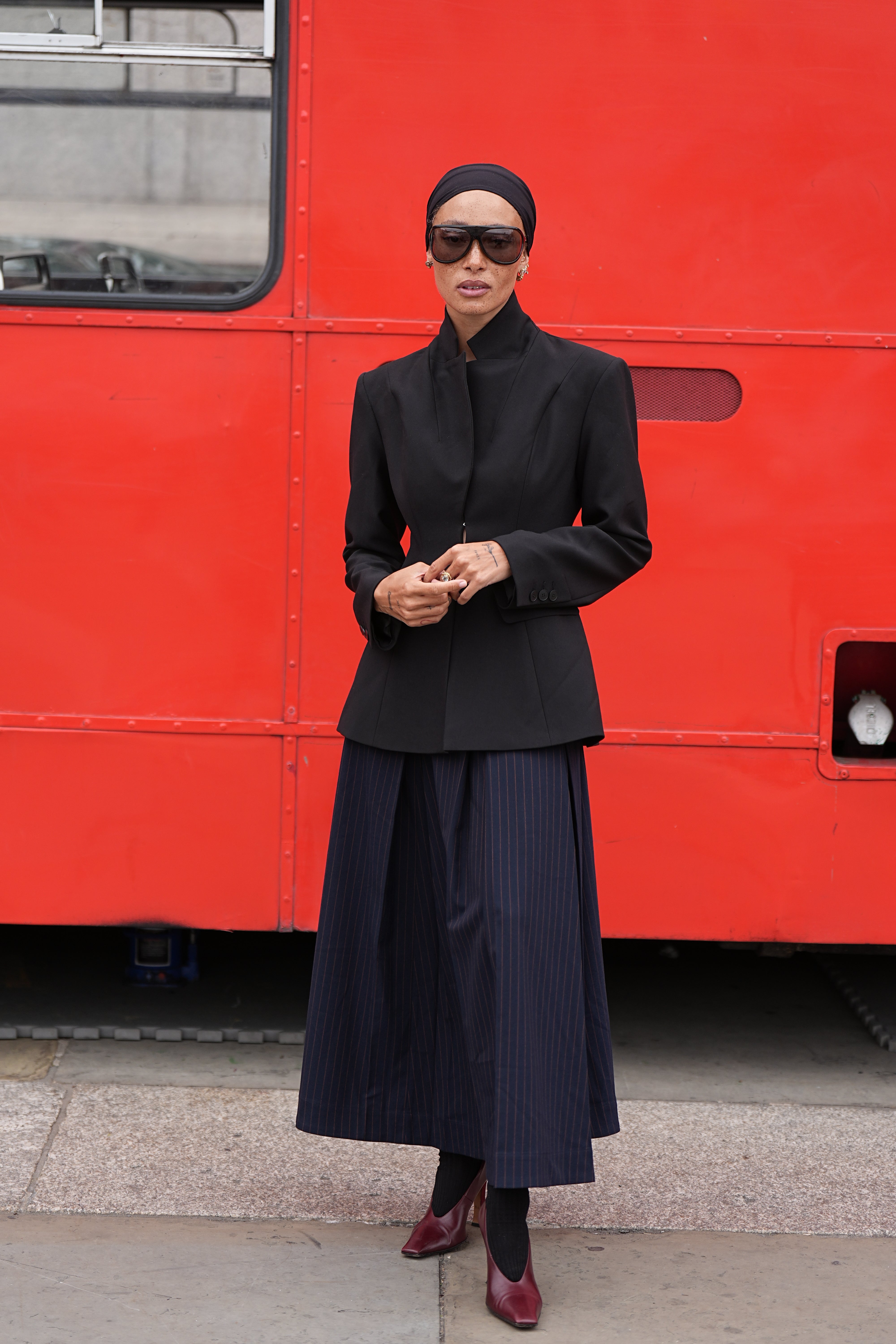 Model Adwoa Aboah sat front row for the runway (Aaron Chown/PA)