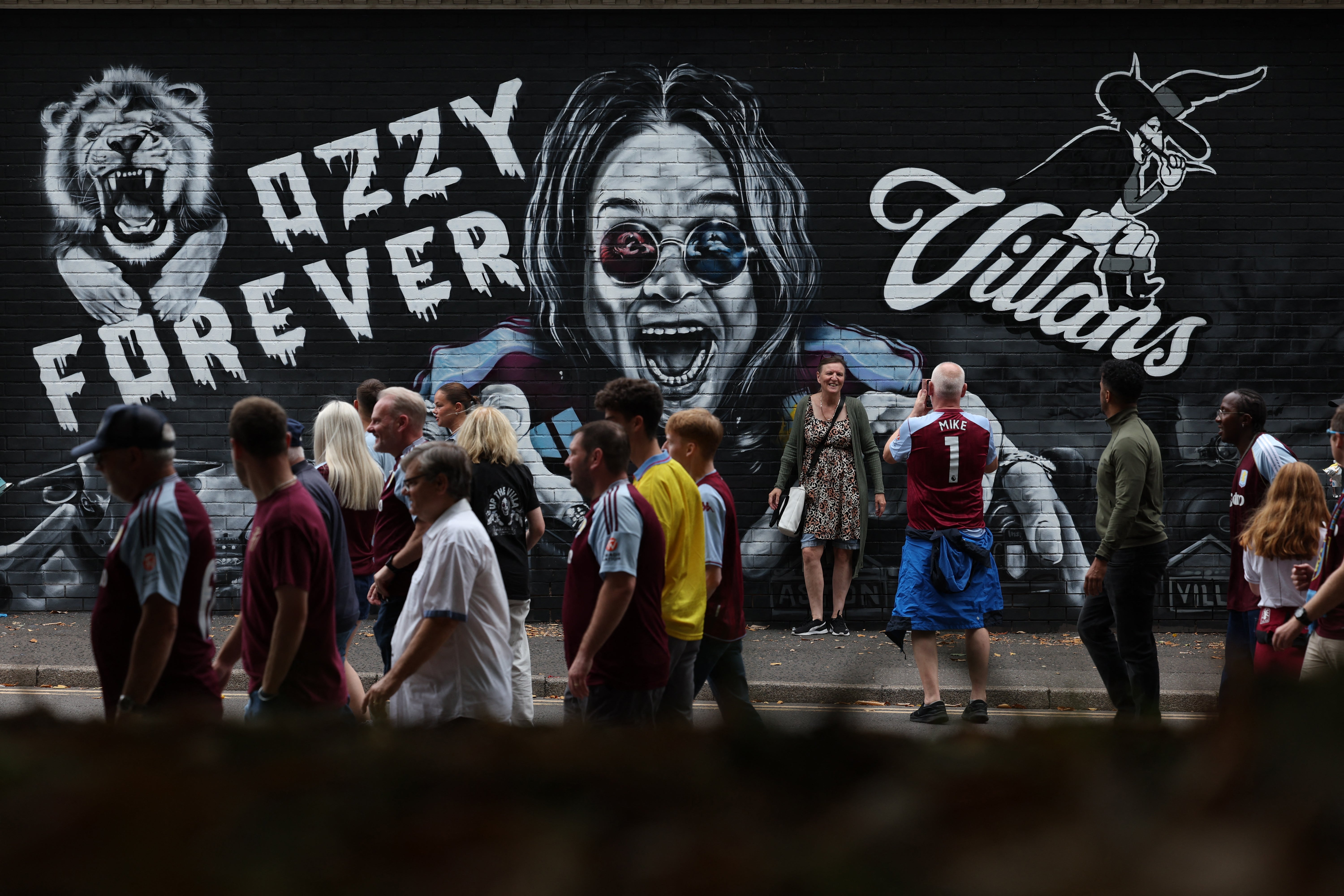 A memorial artwork in Birmingham after the singer passed in July