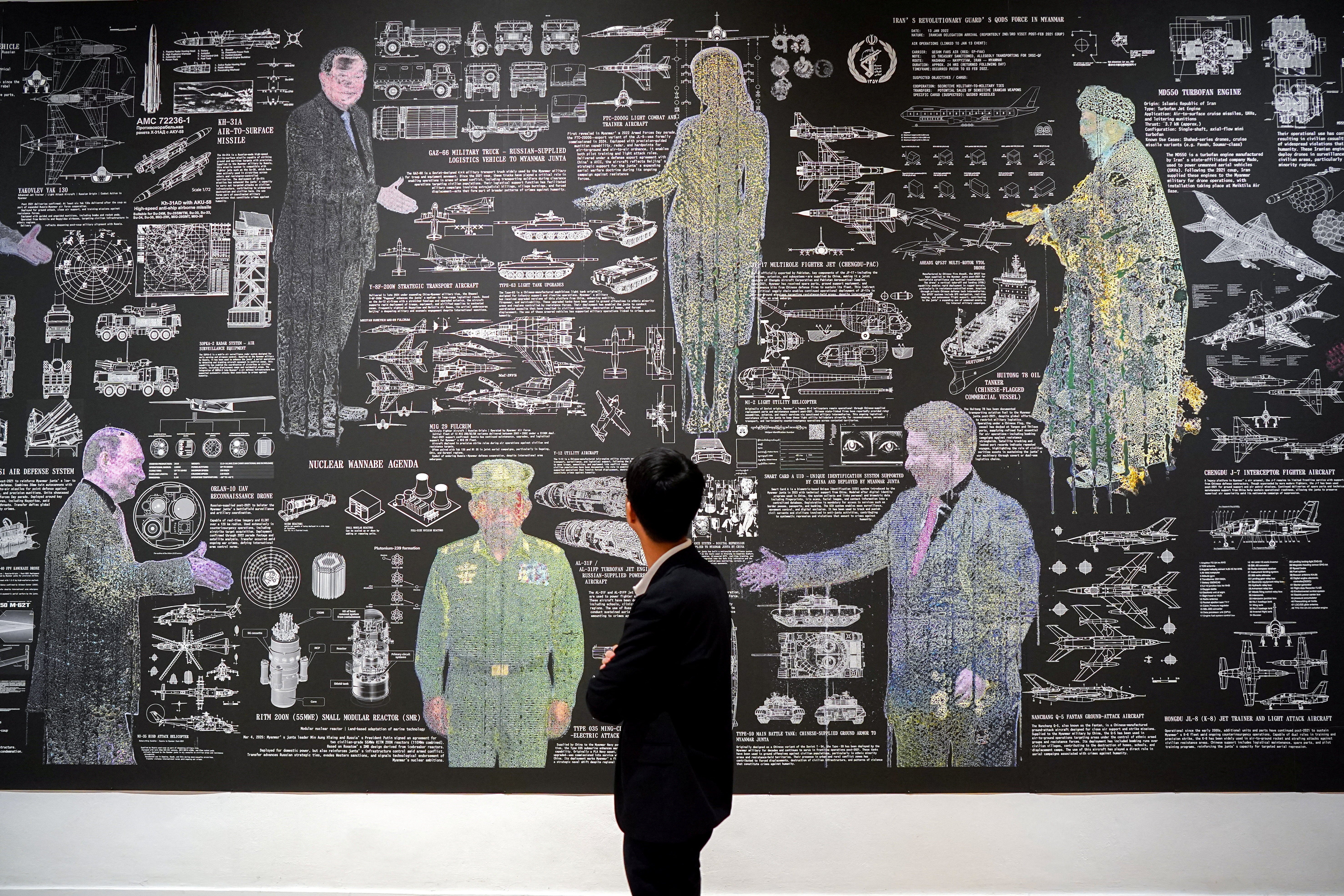 The exhibition aims to expose the collaborative repression tactics of authoritarian governments
