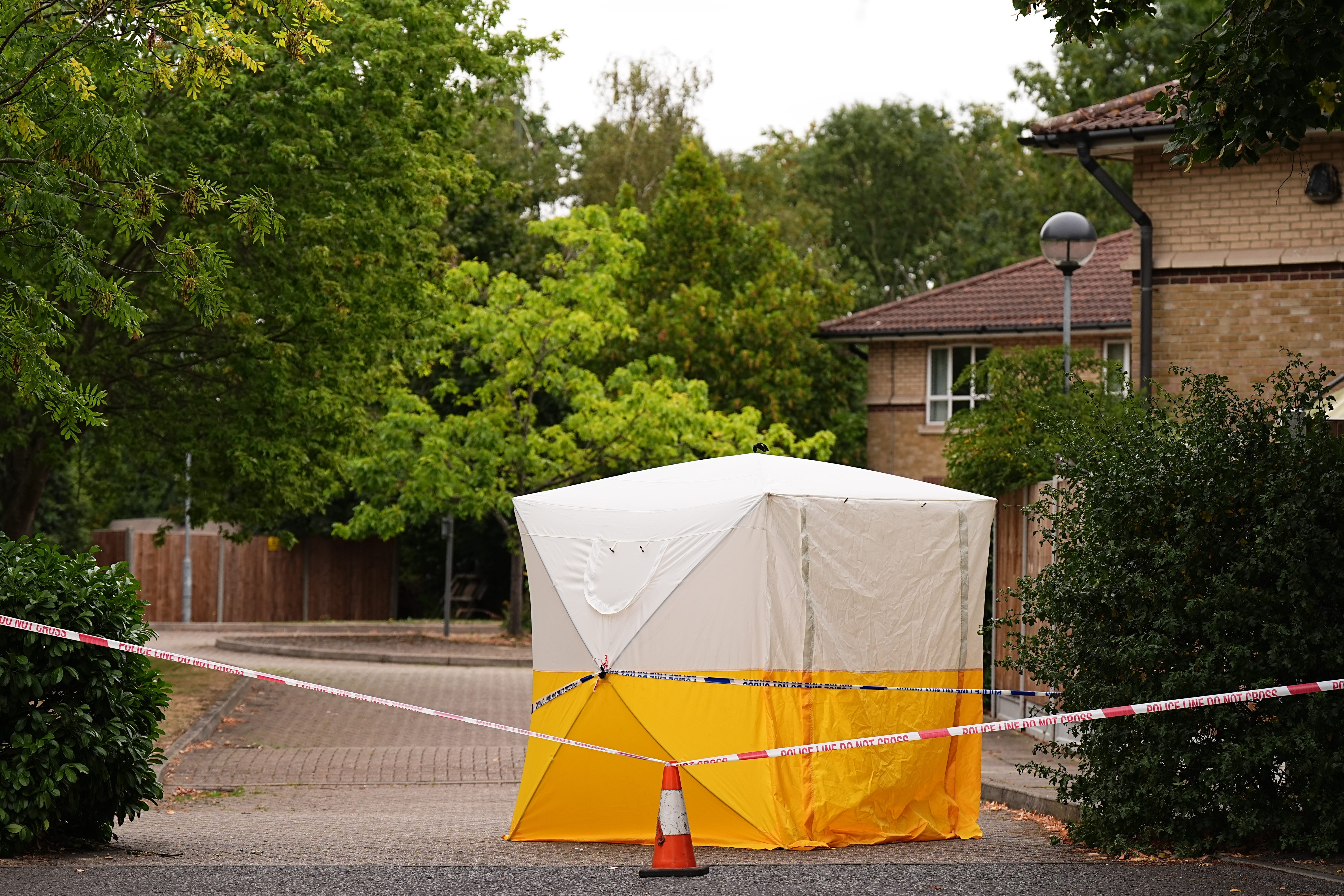 A police tent at the scene on Chadwell Heath Lane (Aaron Chown/PA)