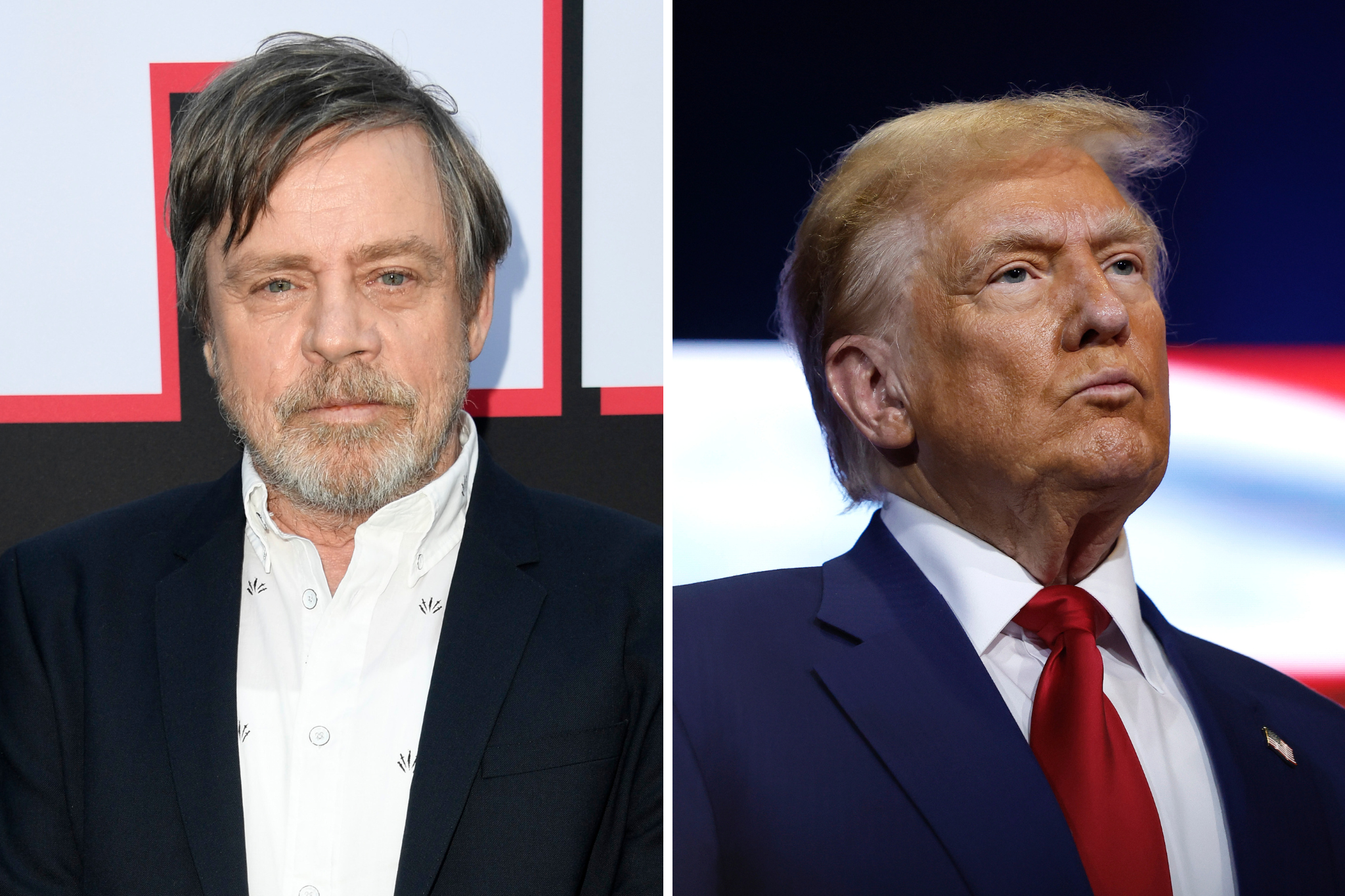 Mark Hamill (left) and President Donald Trump (right)