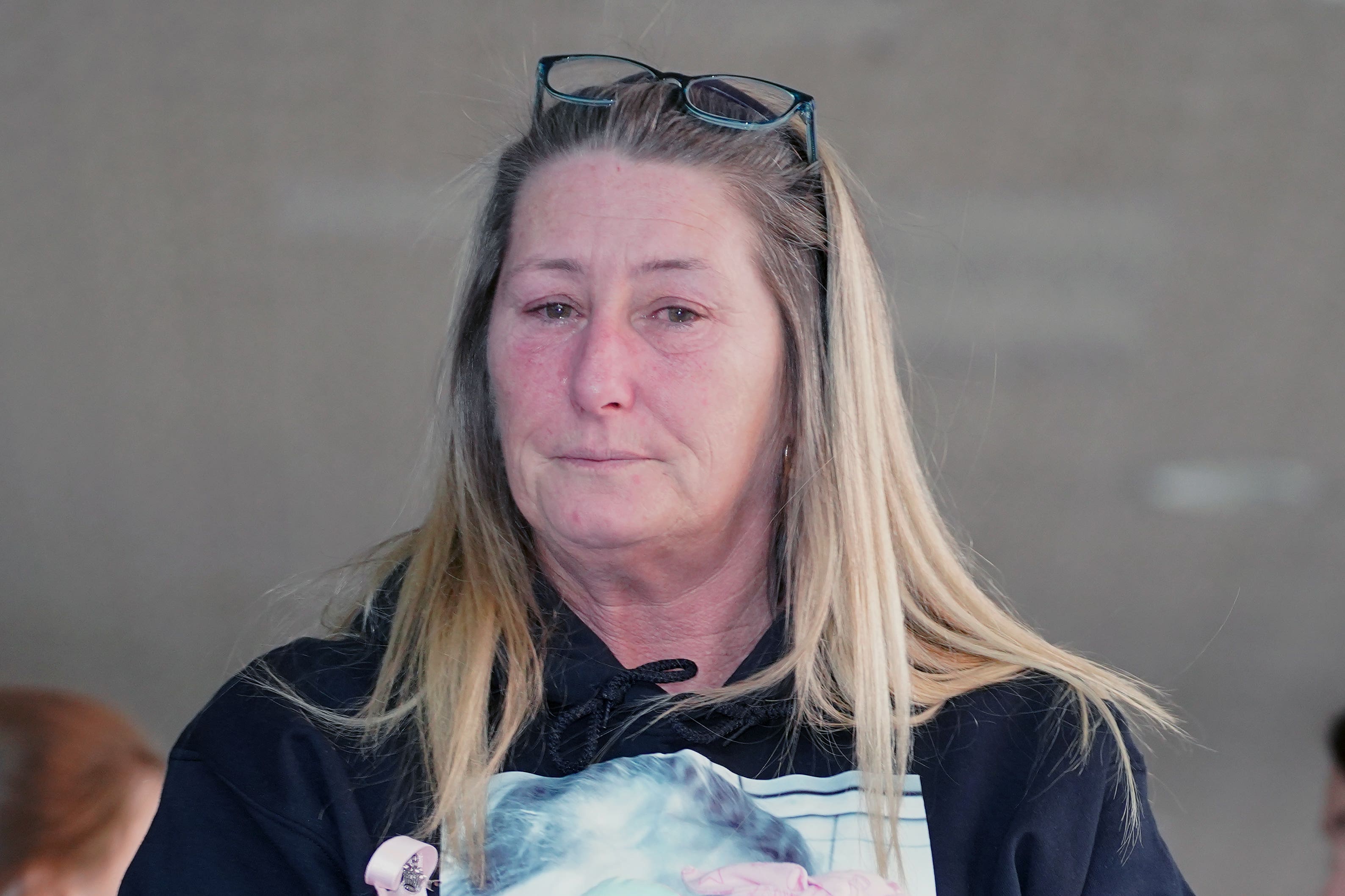 Cheryl Korbel, mother of nine-year-old Olivia Pratt-Korbel outside Manchester Crown Court after Thomas Cashman was sentenced for her murder (Peter Byrne/PA)