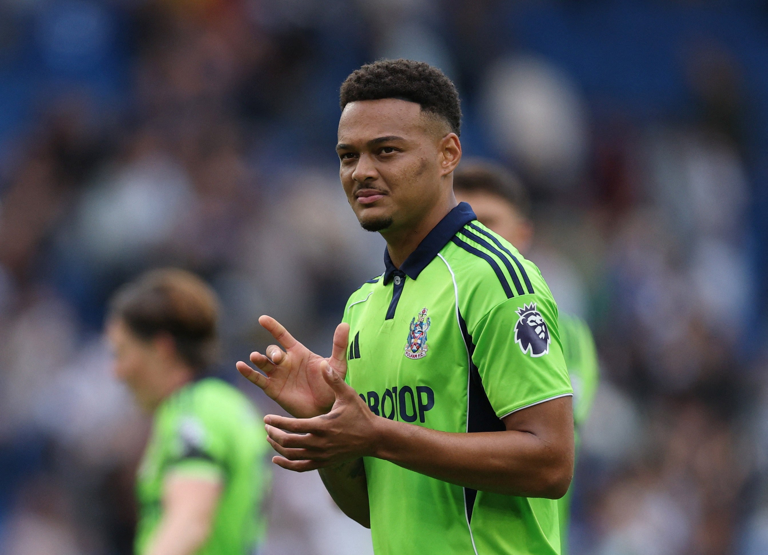 Fulham's Rodrigo Muniz reacts after the match against Brighton