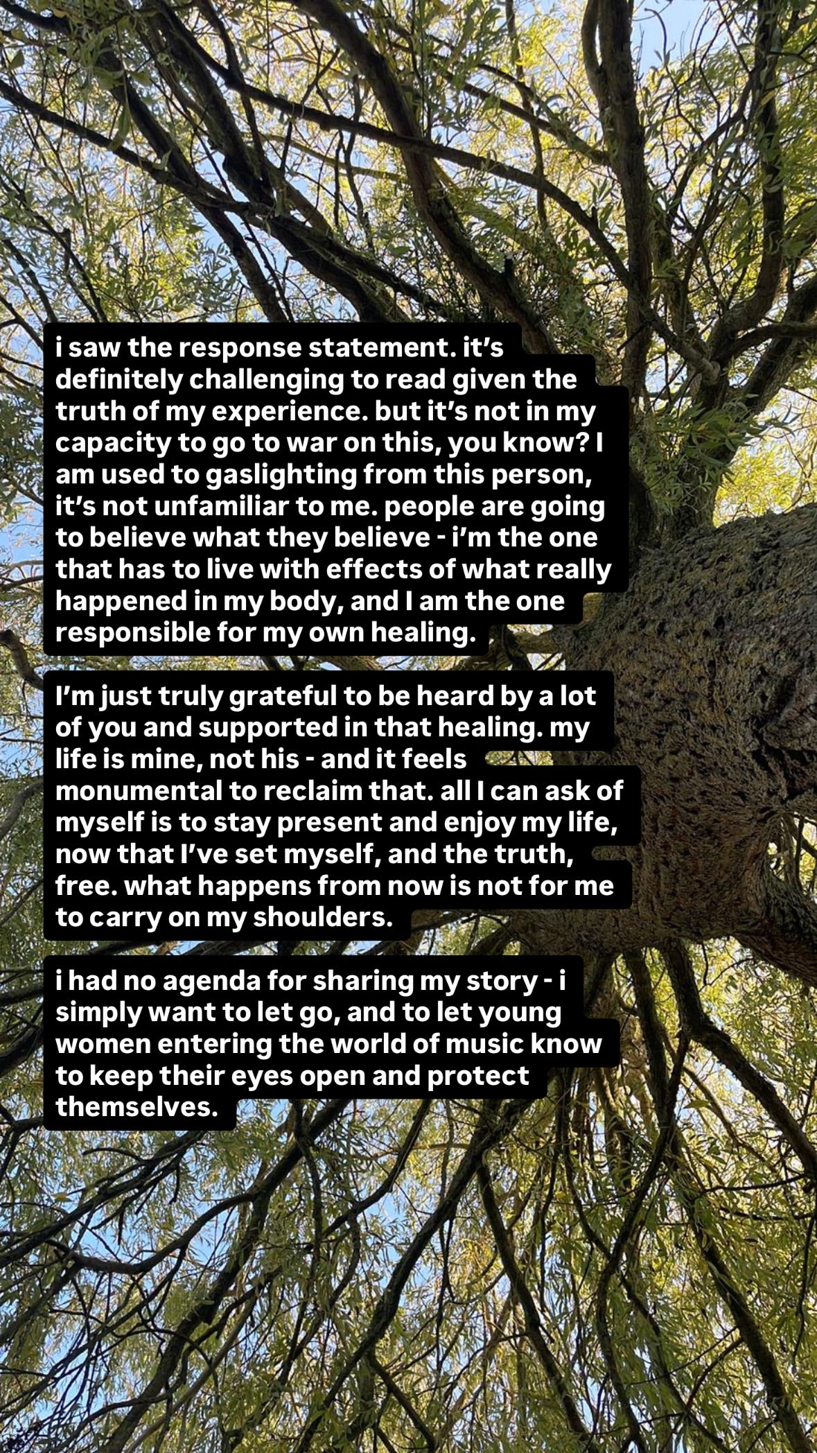 Victoria Canal's Instagram Story on Monday