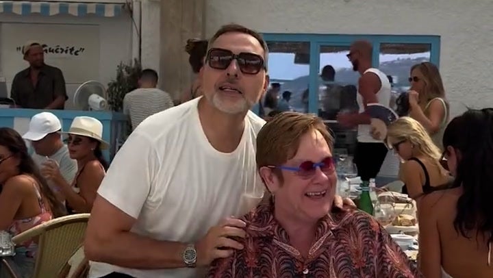David Walliams and Elton John in Cannes
