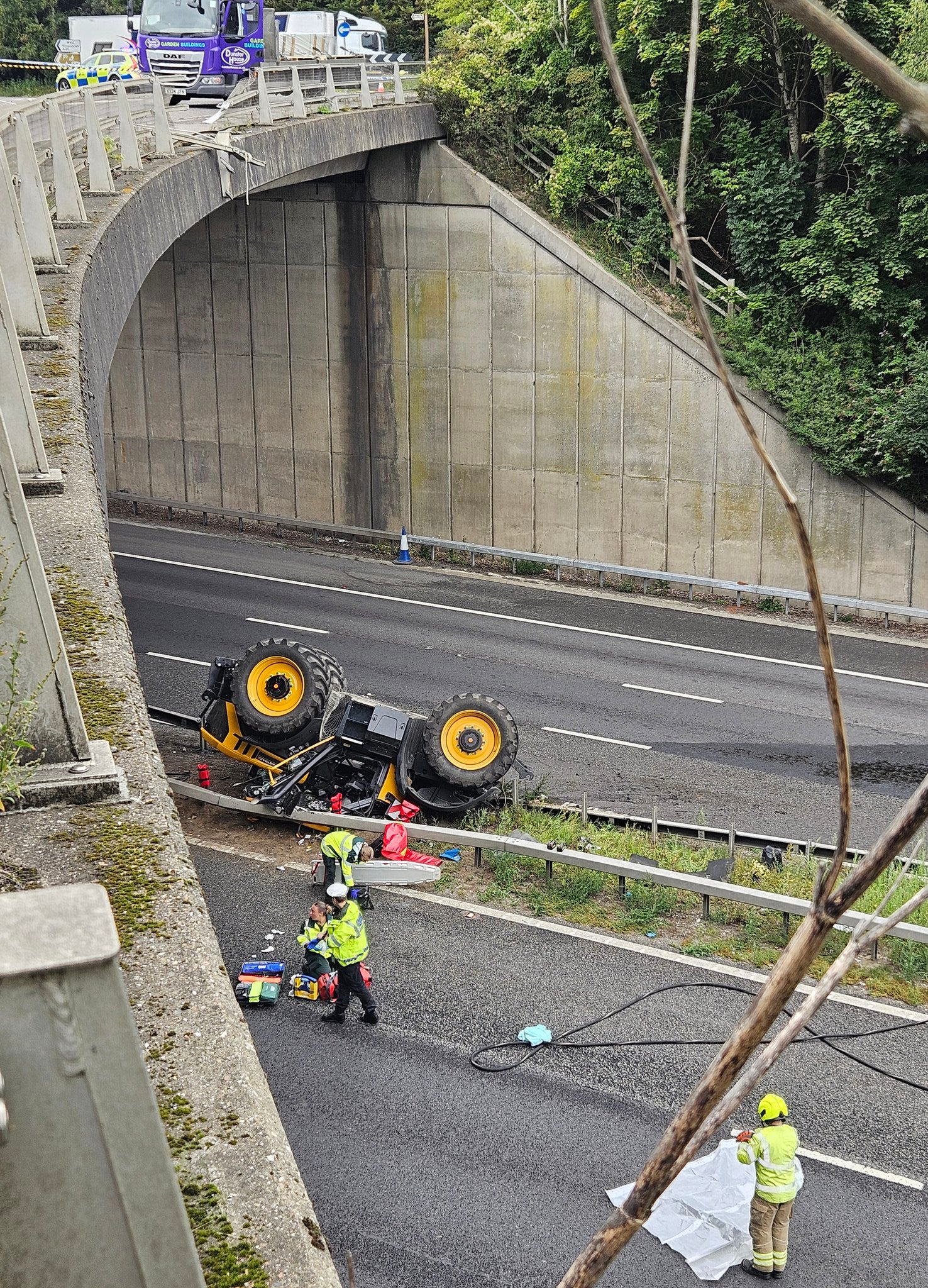 The M20 in Kent is closed in both directions between J3 and J1 following the crash