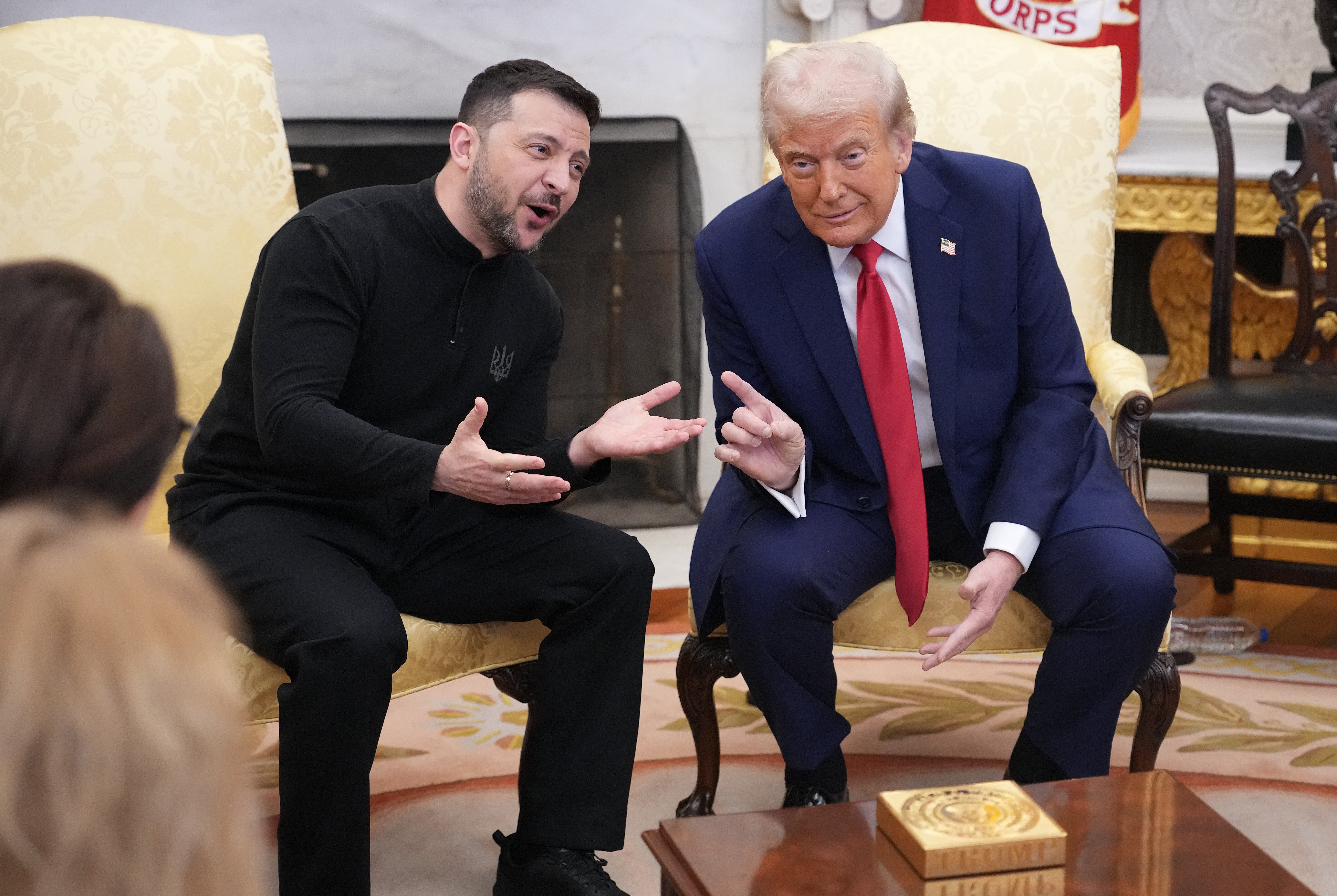 Ukraine’s Volodymyr Zelensky is adamant that his government must be at the table for the brokering of any peace agreement with Russia. Zelensky is pictured at a February meeting in the Oval Office with Trump, where fireworks flew.