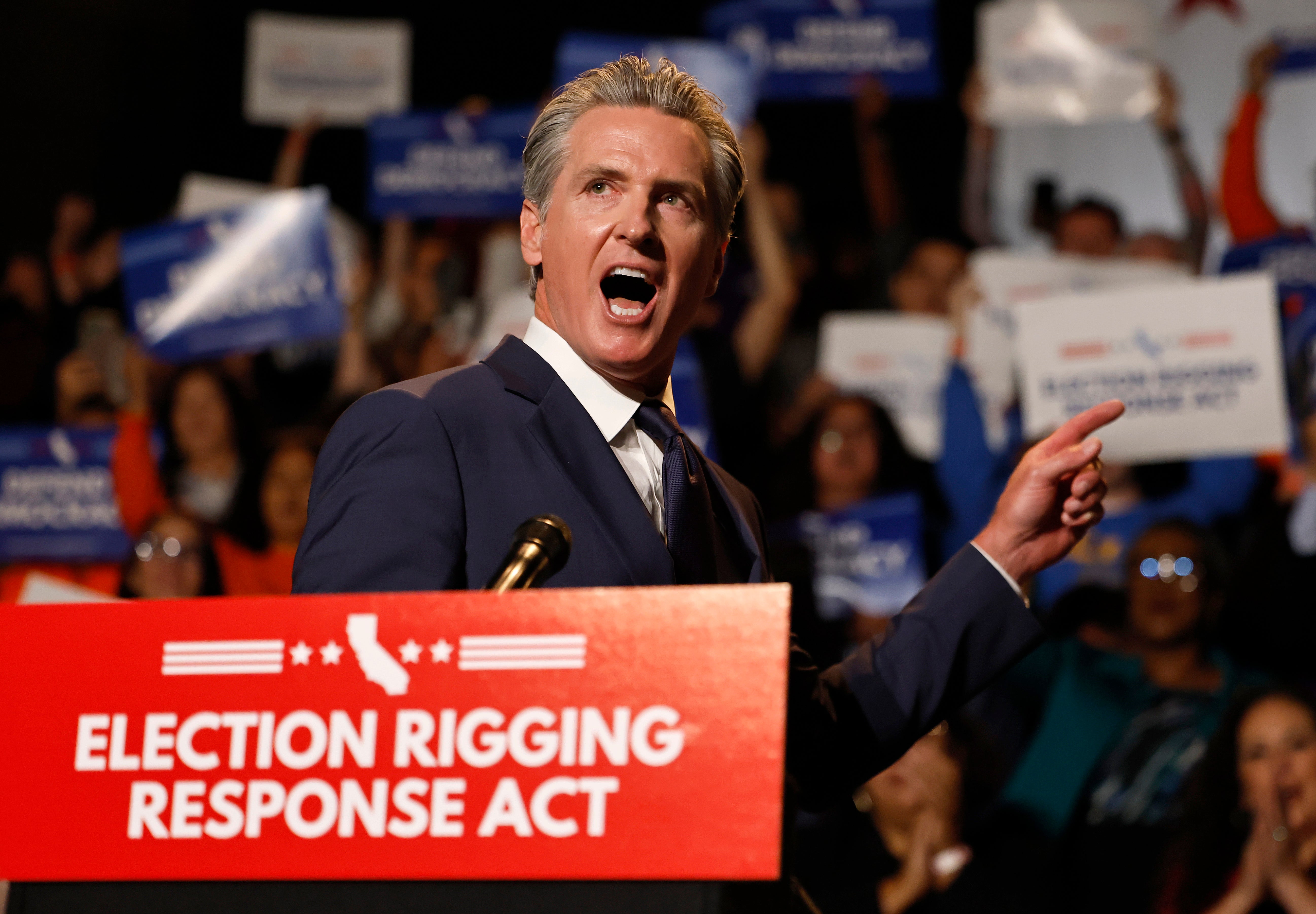 Newsom accused Trump of leading efforts to ‘rig the system’ with a GOP gerrymander as he unveiled plans for a voter referendum to redraw California’s congressional boundaries