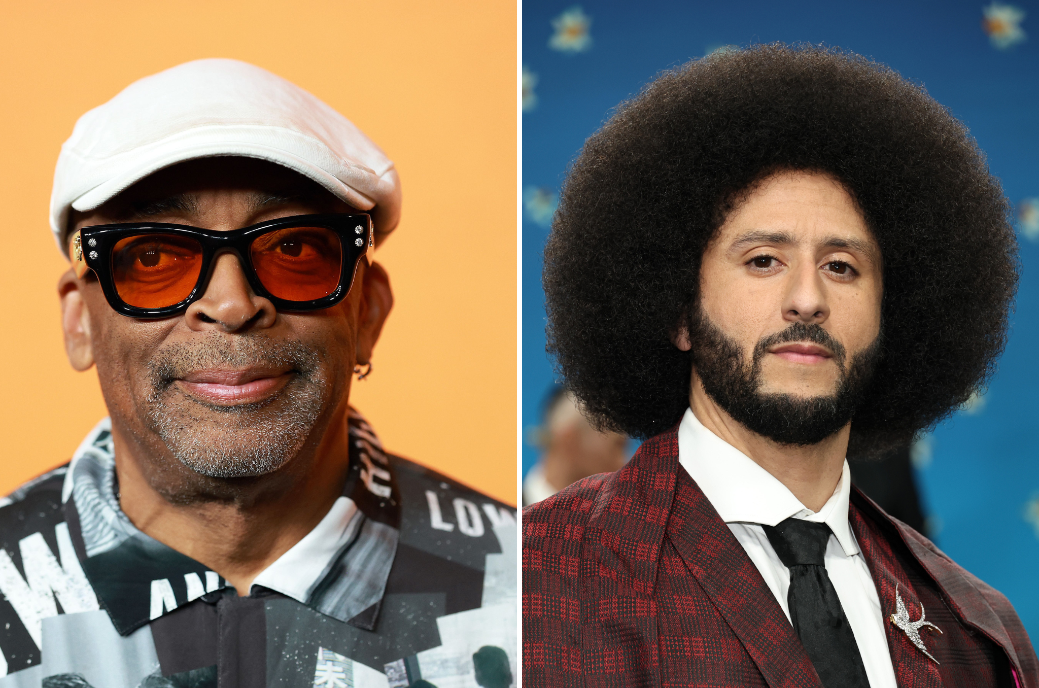 Director Spike Lee (left) was in 2022 tapped to direct a multi-part documentary about former NFL star, Colin Kaepernick (right)