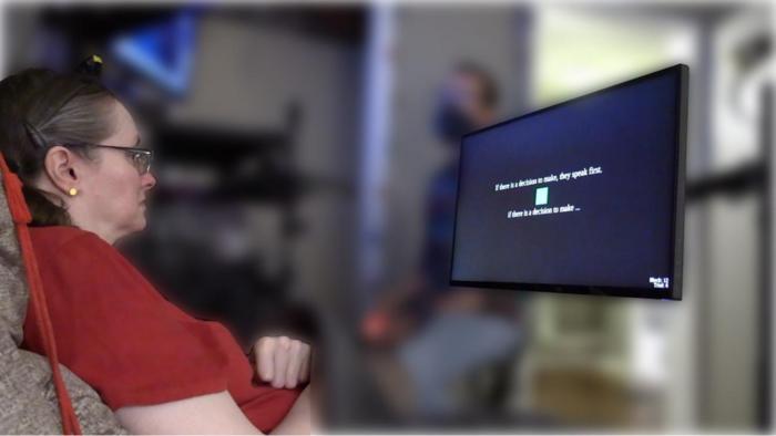 Participant using inner speech BCI