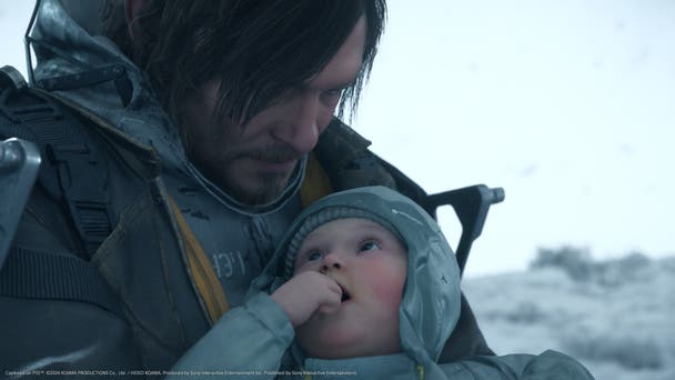 Sam with Lou in Death Stranding 2: On the Beach