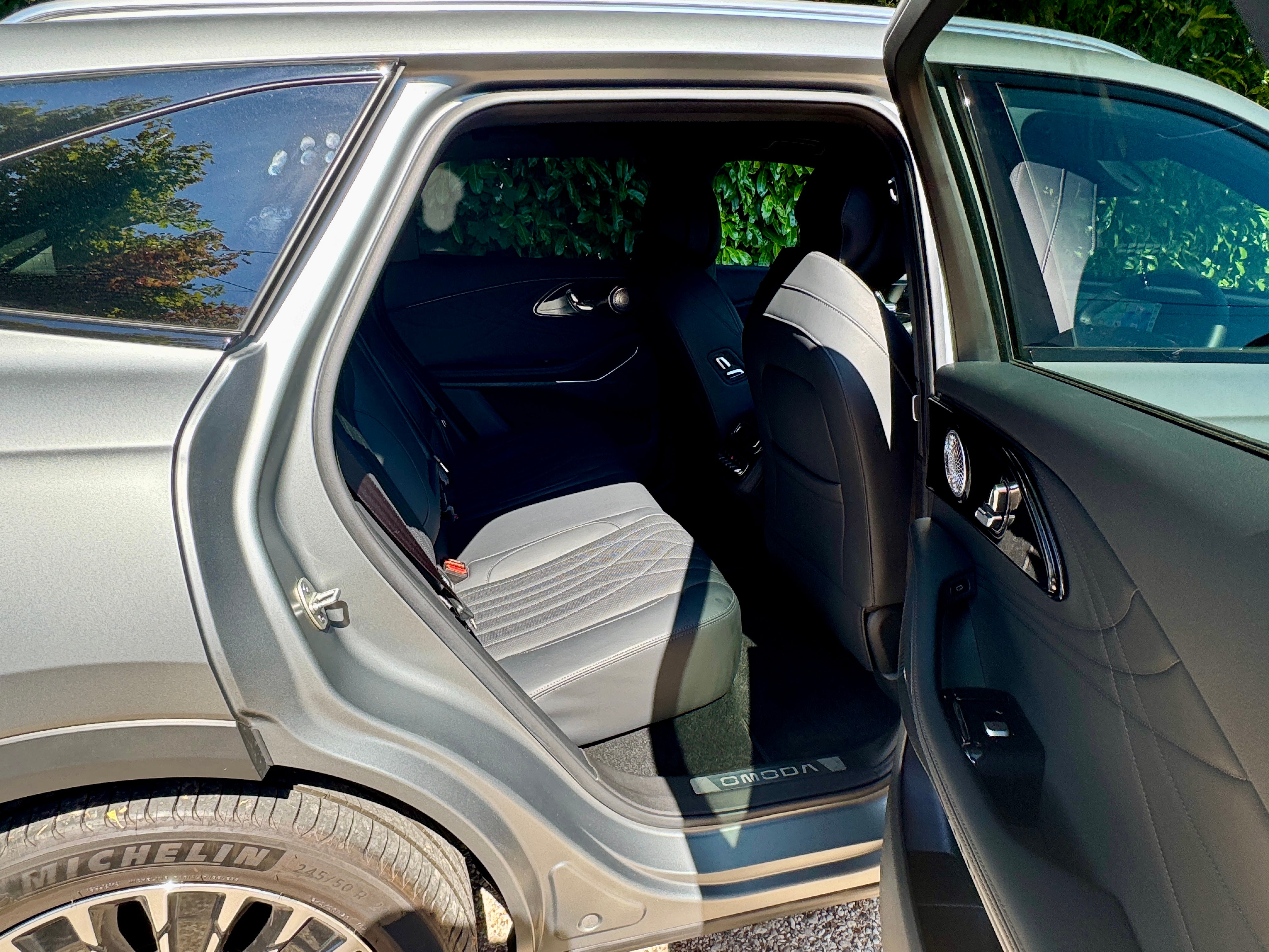 Rear seat space in the back of the Omoda 9 is good and passengers get heated and cooled seats