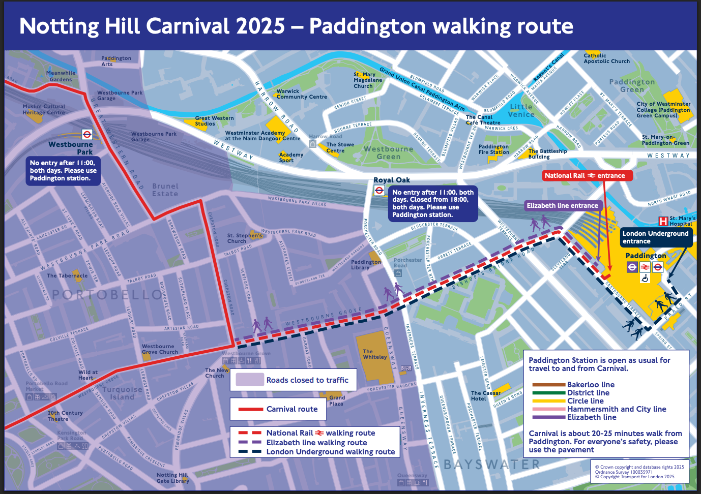 For the least crowded journey, take the Tube or Elizabeth line to Paddington Station