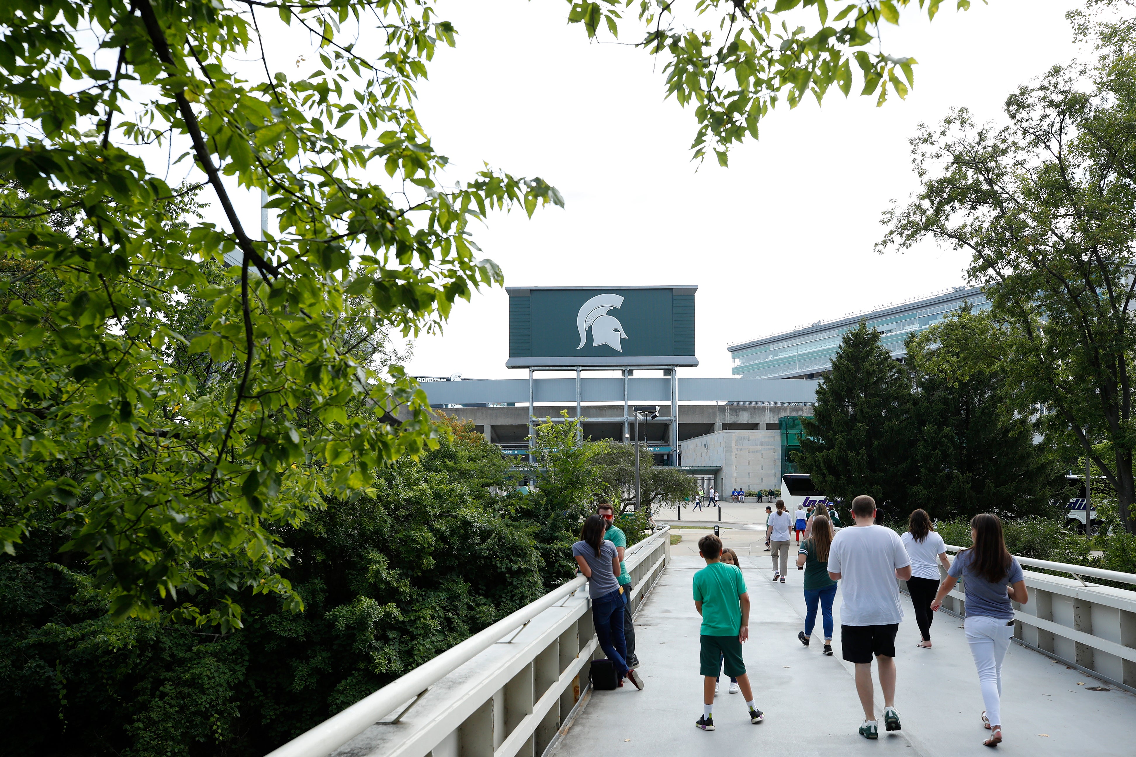A view of Spartan Stadium on Michigan State University's campus. Wei alleges the school did not provide her with protective equipment or training while she sprayed pesticides