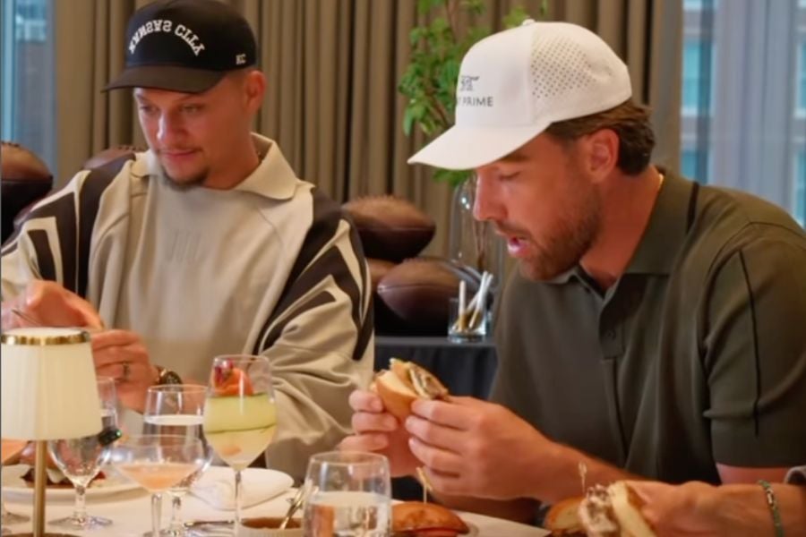 Mahomes and Kelce tried out the 1587 Prime menu in a video announcing its opening day