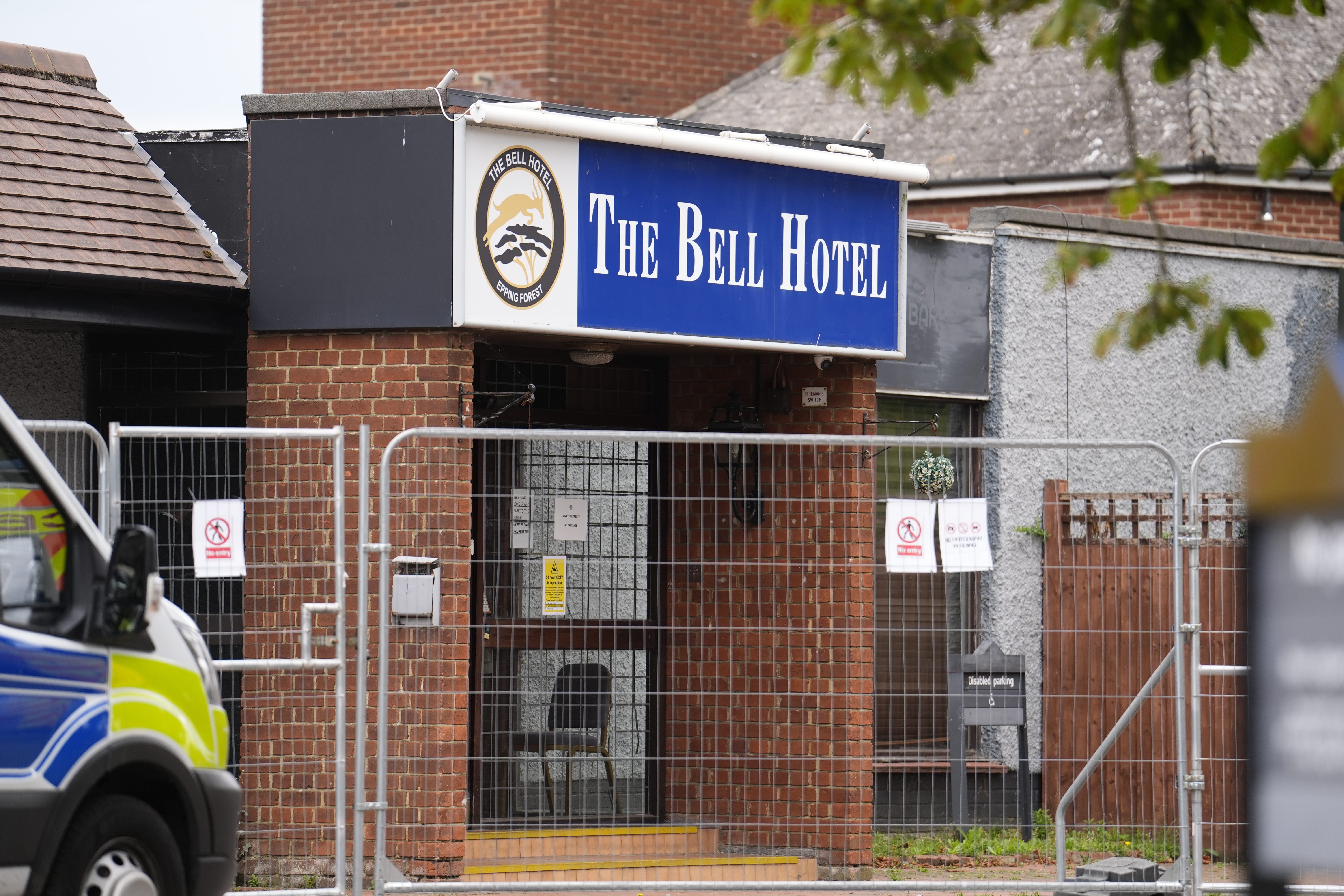 The High Court has granted a temporary injunction to block asylum seekers being housed at the Bell Hotel in Epping, Essex (Jordan Pettitt/PA)