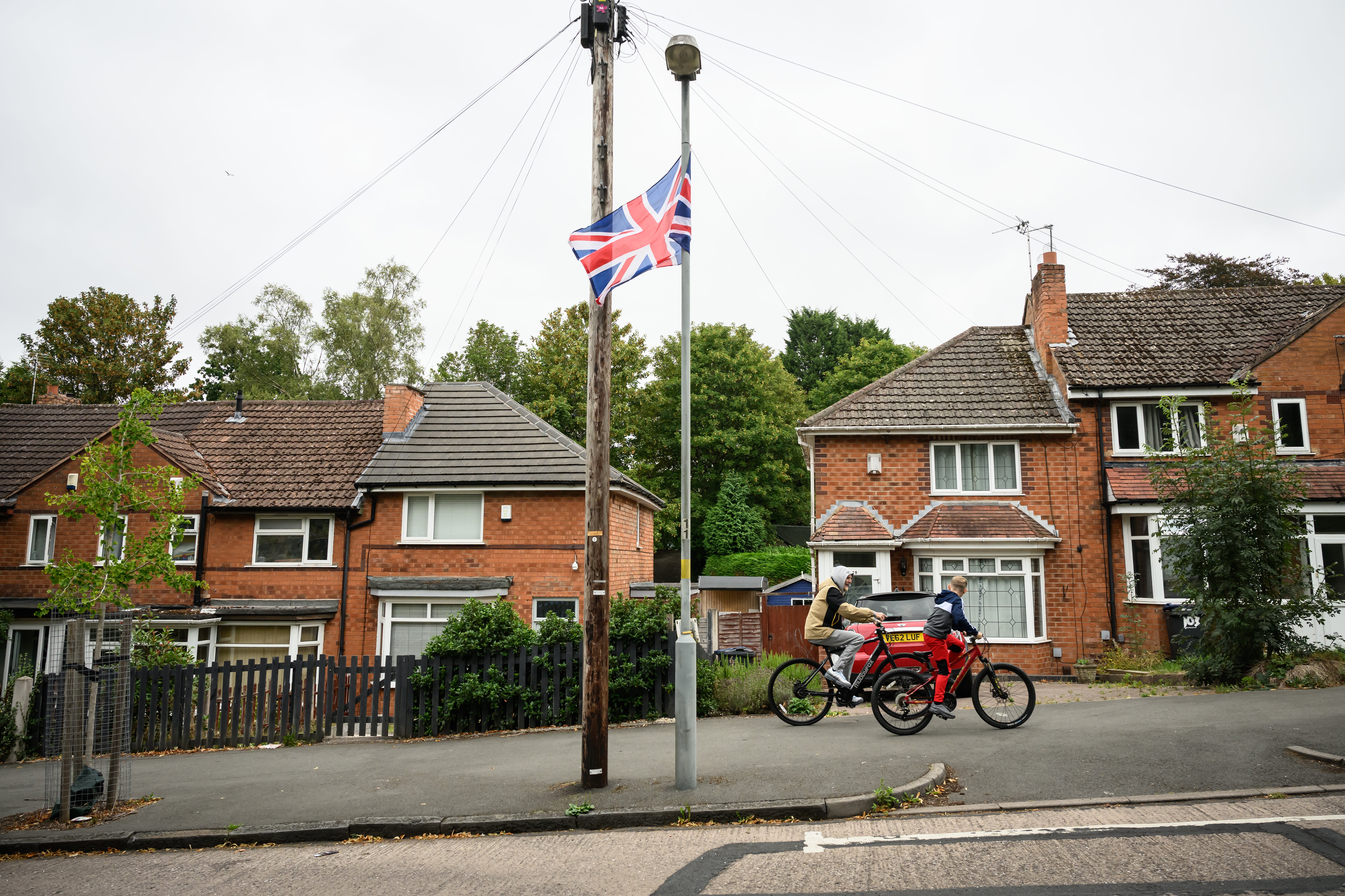 Flags put up across the area were taken down by the council, who said the move is part of planned maintenance works