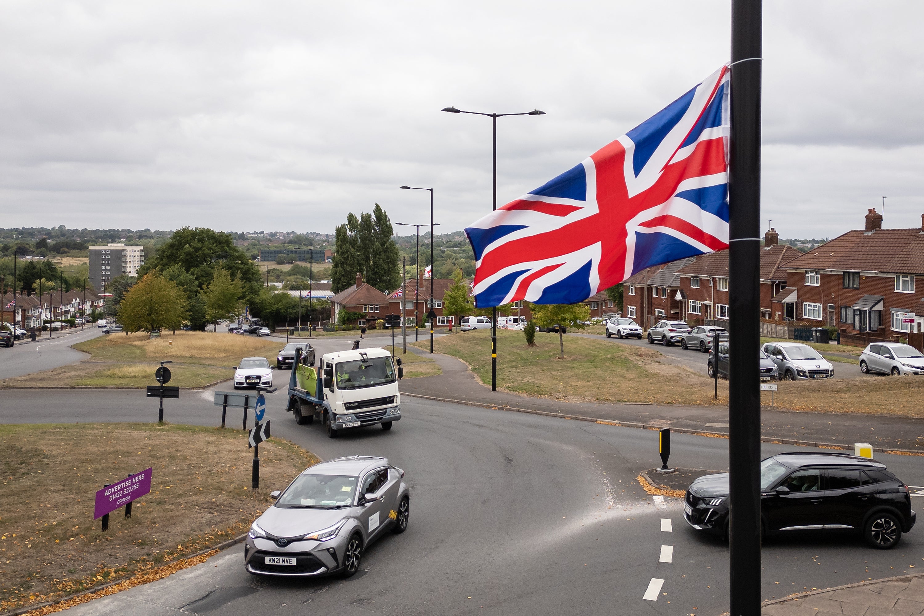 St George’s and Union Jack flags have been put up in some areas across the country including Birmingham and Tower Hamlets.