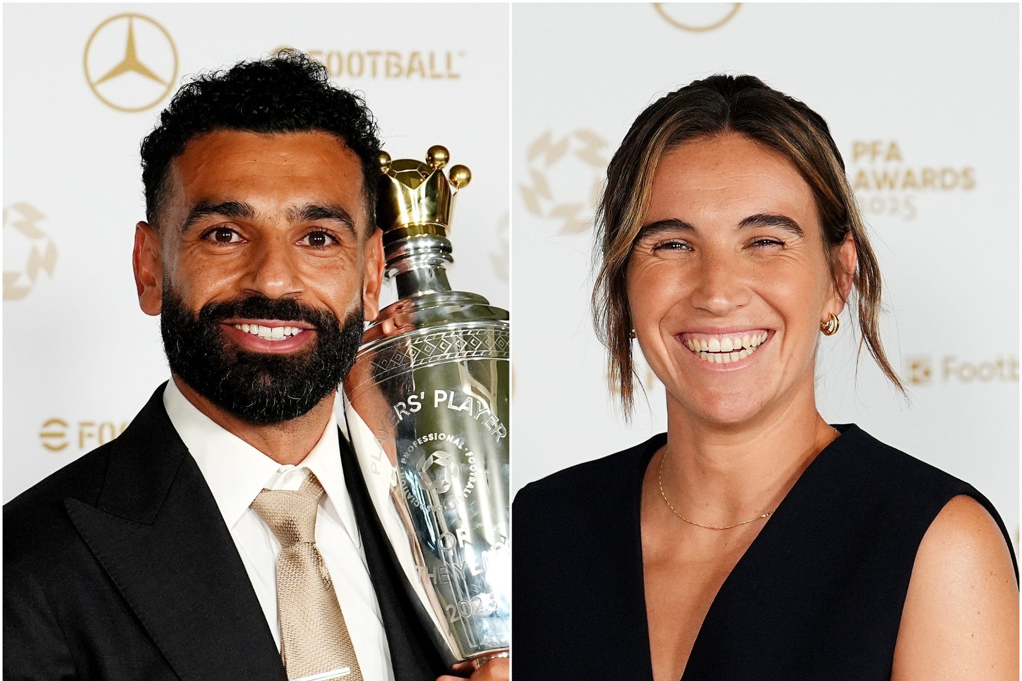 Mohamed Salah and Mariona Caldentey named PFA players of year