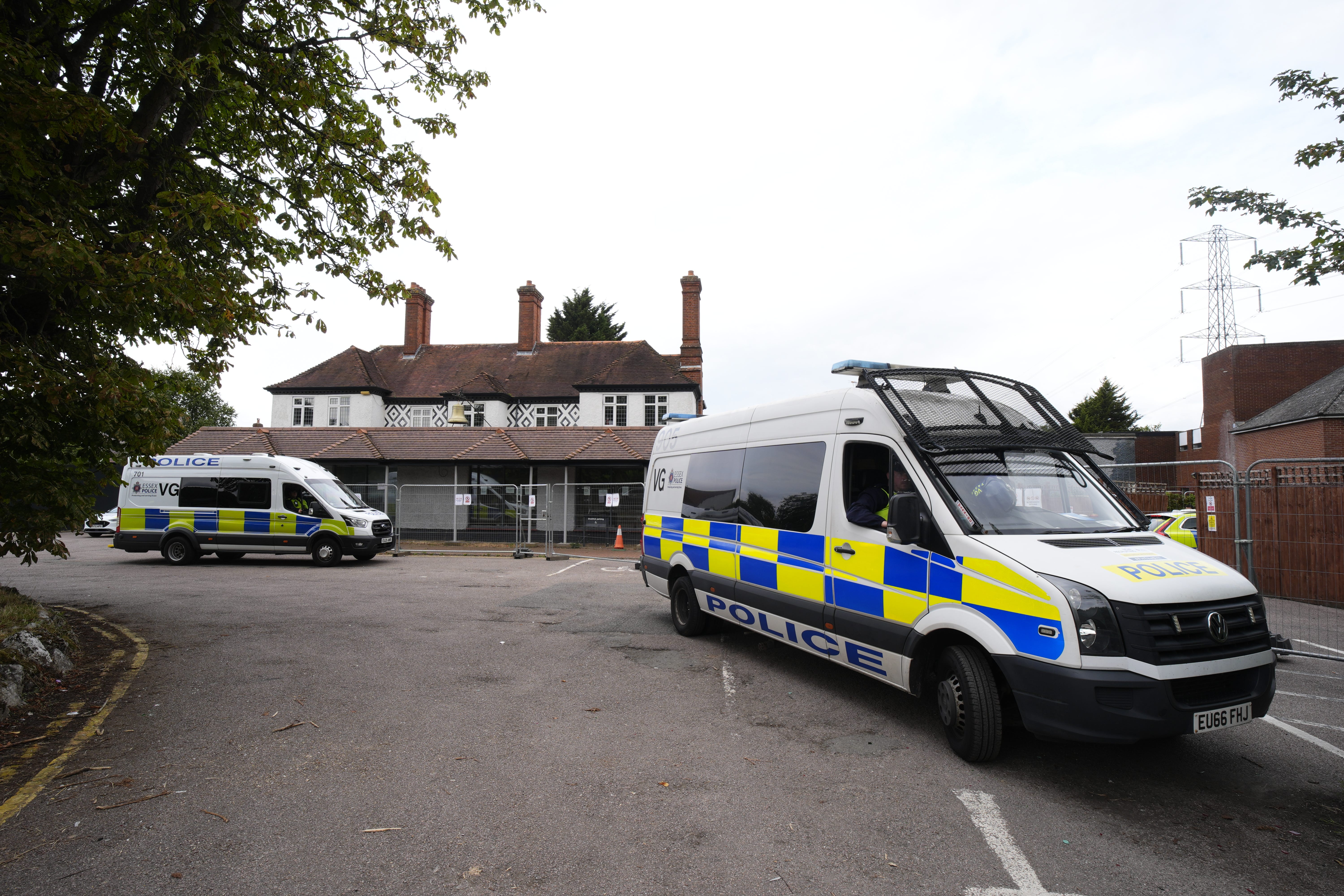 Protests centred on the former Bell Hotel in Epping (Jordan Pettitt/PA)