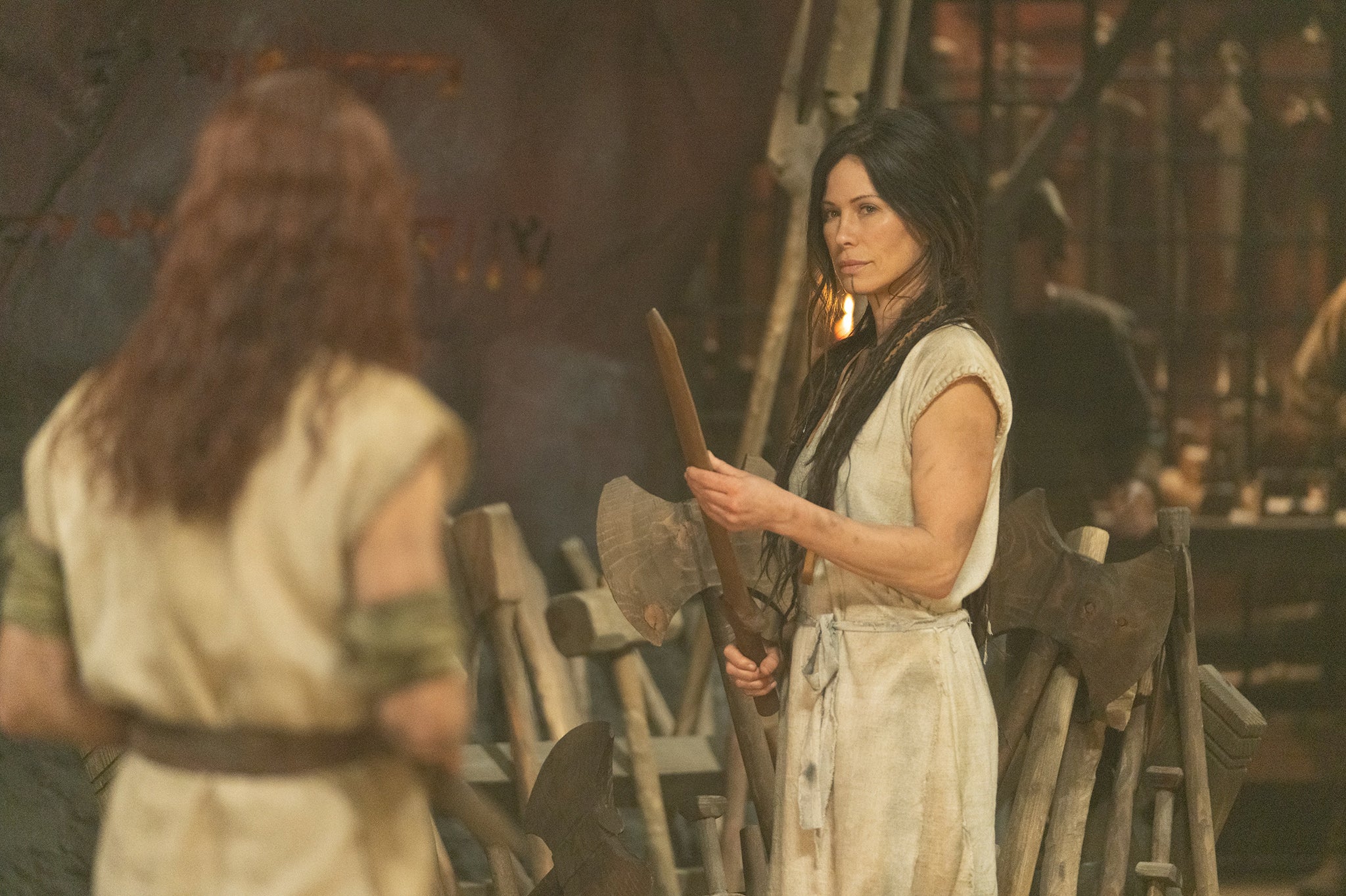 Mitra as a wise warrior woman in the new film ‘Red Sonja’