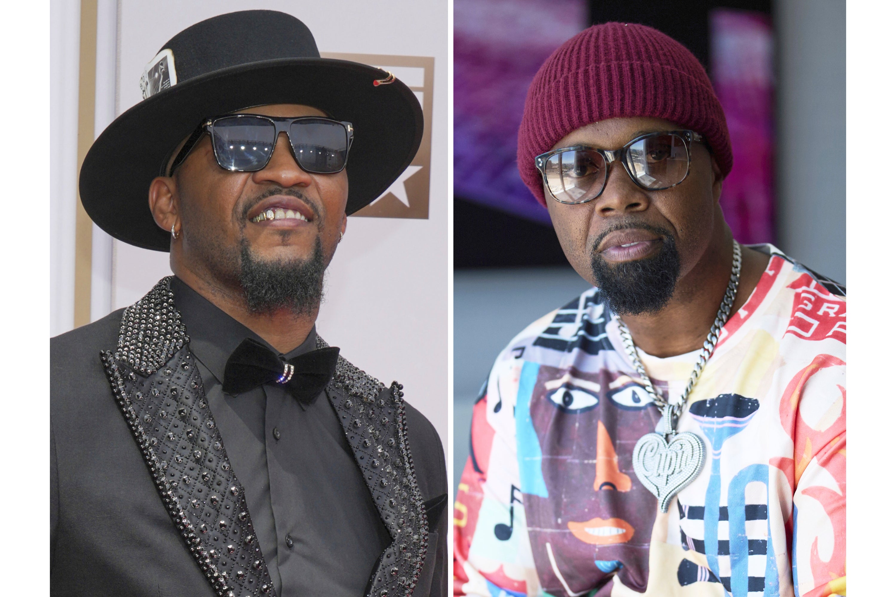 803Fresh appears at the BET Awards in Los Angeles on June 9, 2025, left, and Bryson "Cupid' Bernard poses for a portrait in Las Vegas on Aug. 6, 2025. (AP Photo)