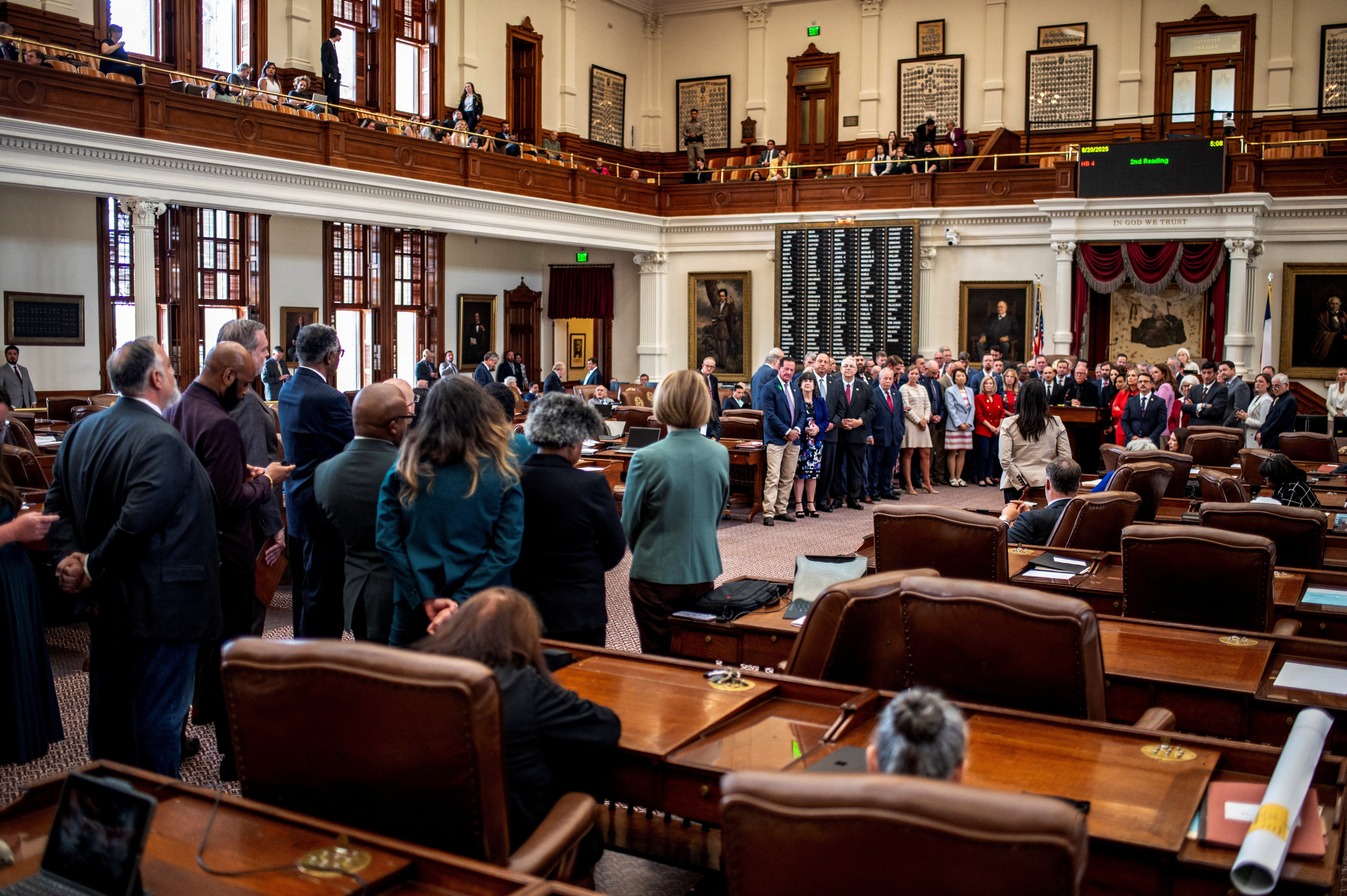 The Texas House passed a Trump-backed congressional redistricting plan, potentially locking in five additional Republican seats for 2026 midterms, as blue states like California threaten to add more Democratic seats in response