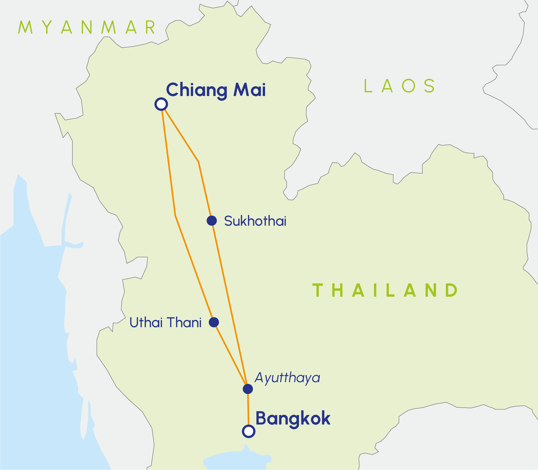 The train rolls across five provinces from Bangkok to Chiang Mai