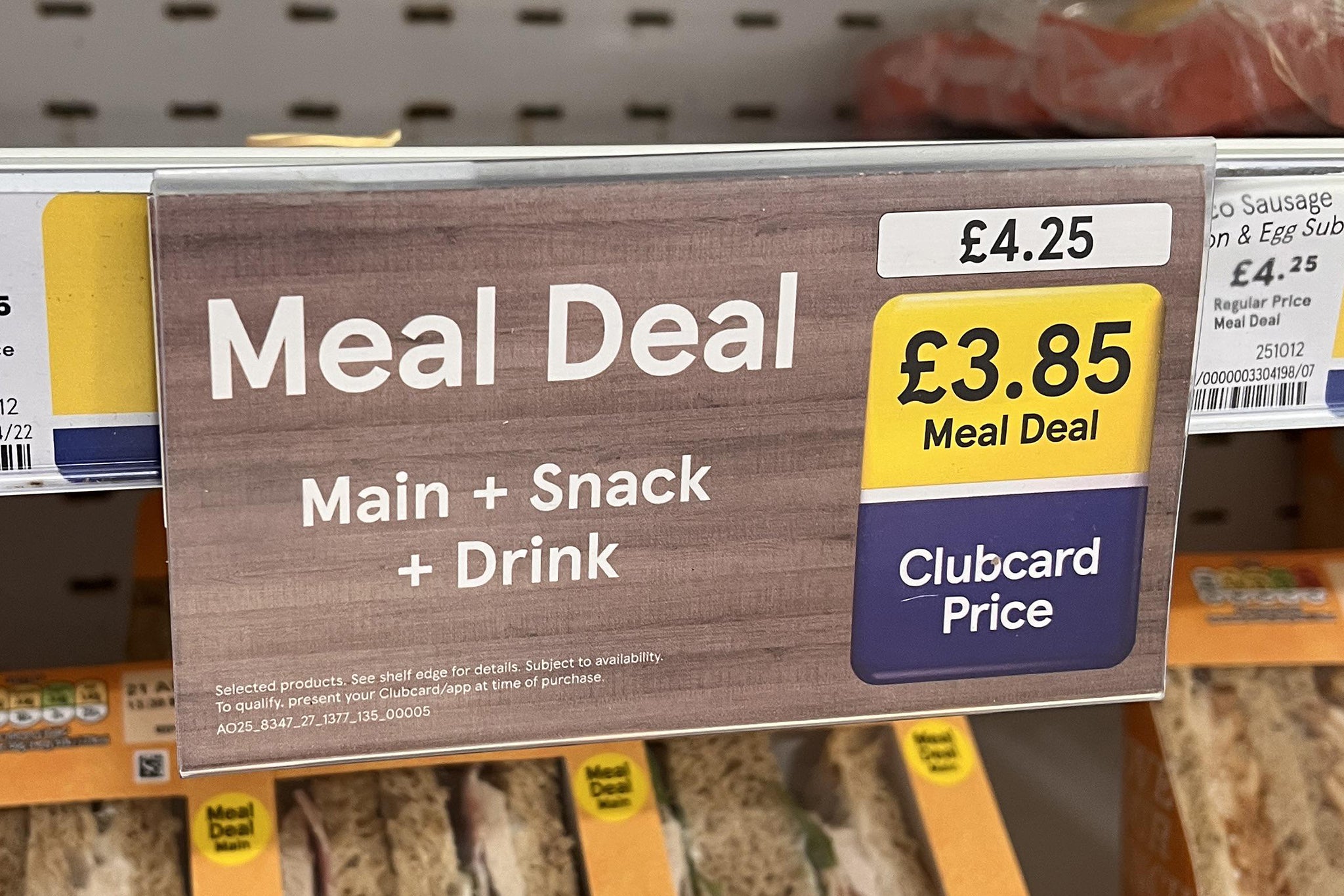 The Tesco meal deal has increased in price again