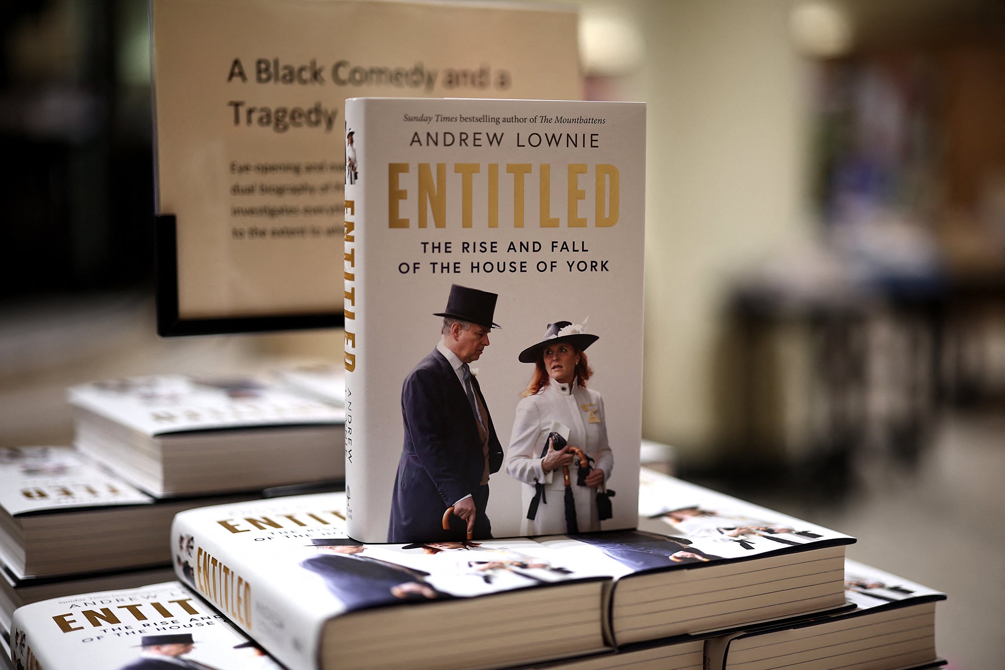Andrew Lownie’s biography on display at Waterstones’ flagship store in Piccadilly