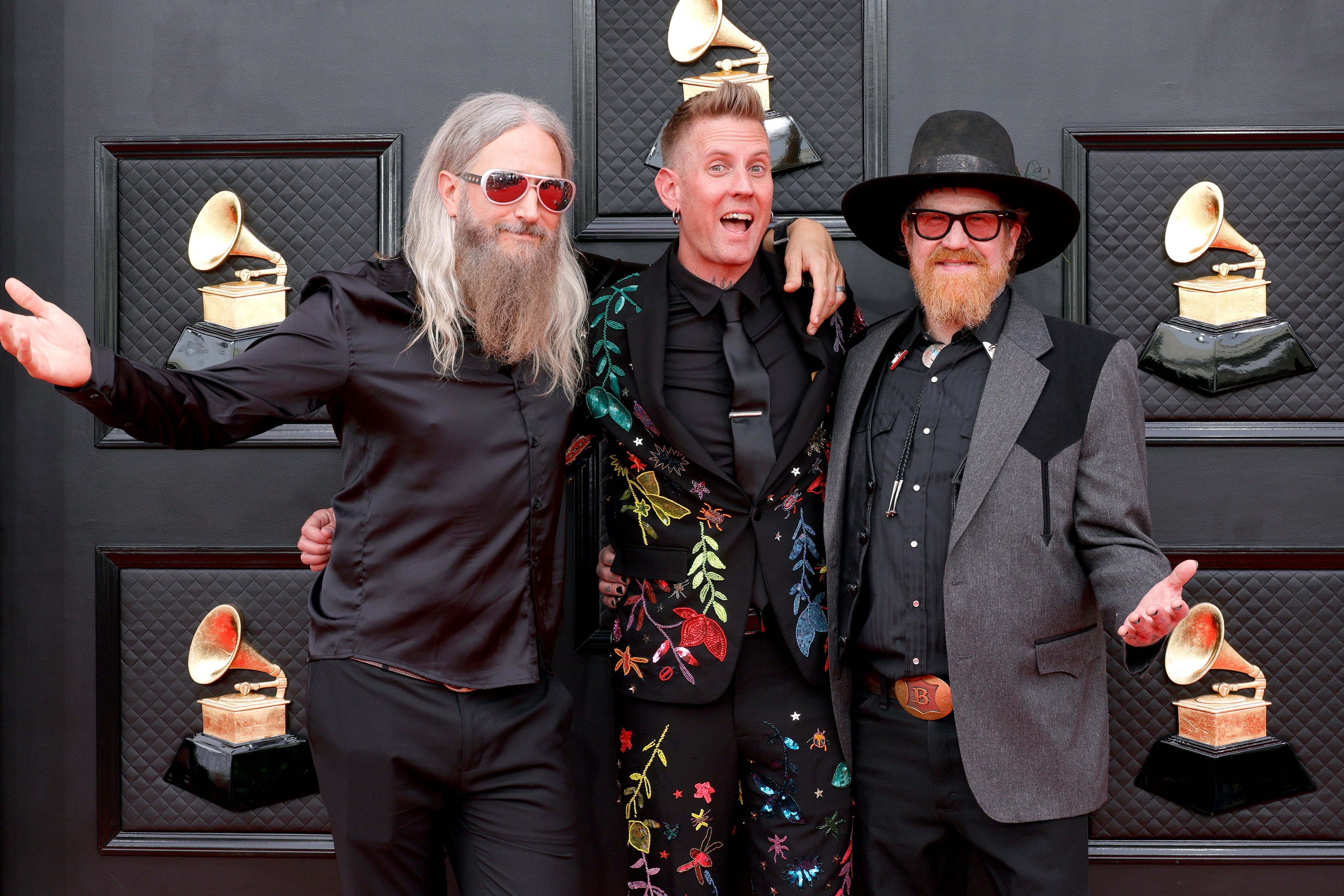 Brent Hinds (right) with fellow Mastodon bandmates Troy Sanders (left) and Brann Dailor (middle)