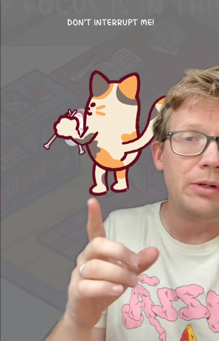 The app features a bean character that knits socks and scarves, but halts its progress if users get back on their phones