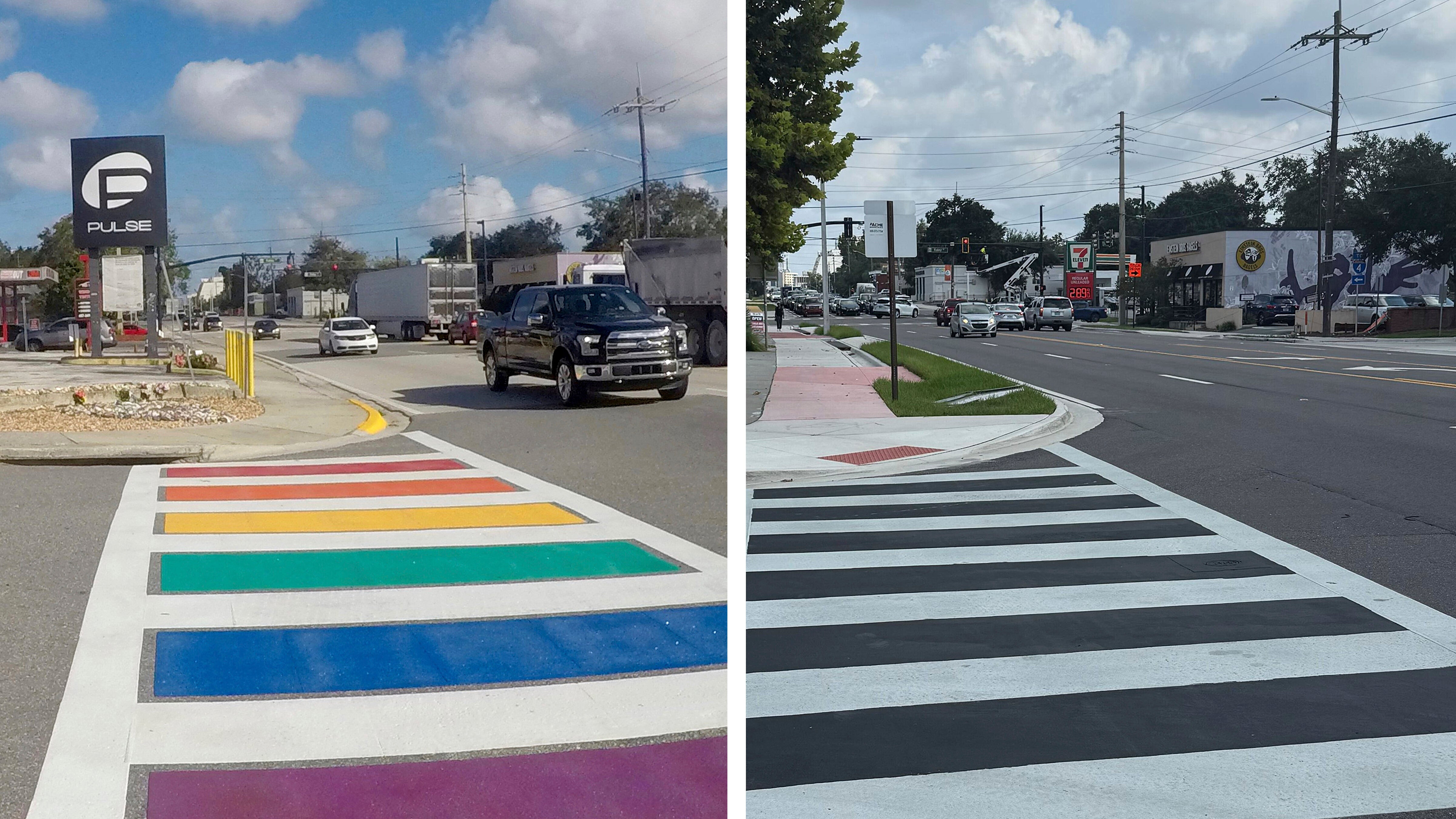 Rainbow Crosswalk Removed