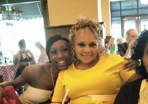 Kaura Taylor (left) with aunt Teri Allen, who is desperate for her niece to return to Dallas from the Scottish forest