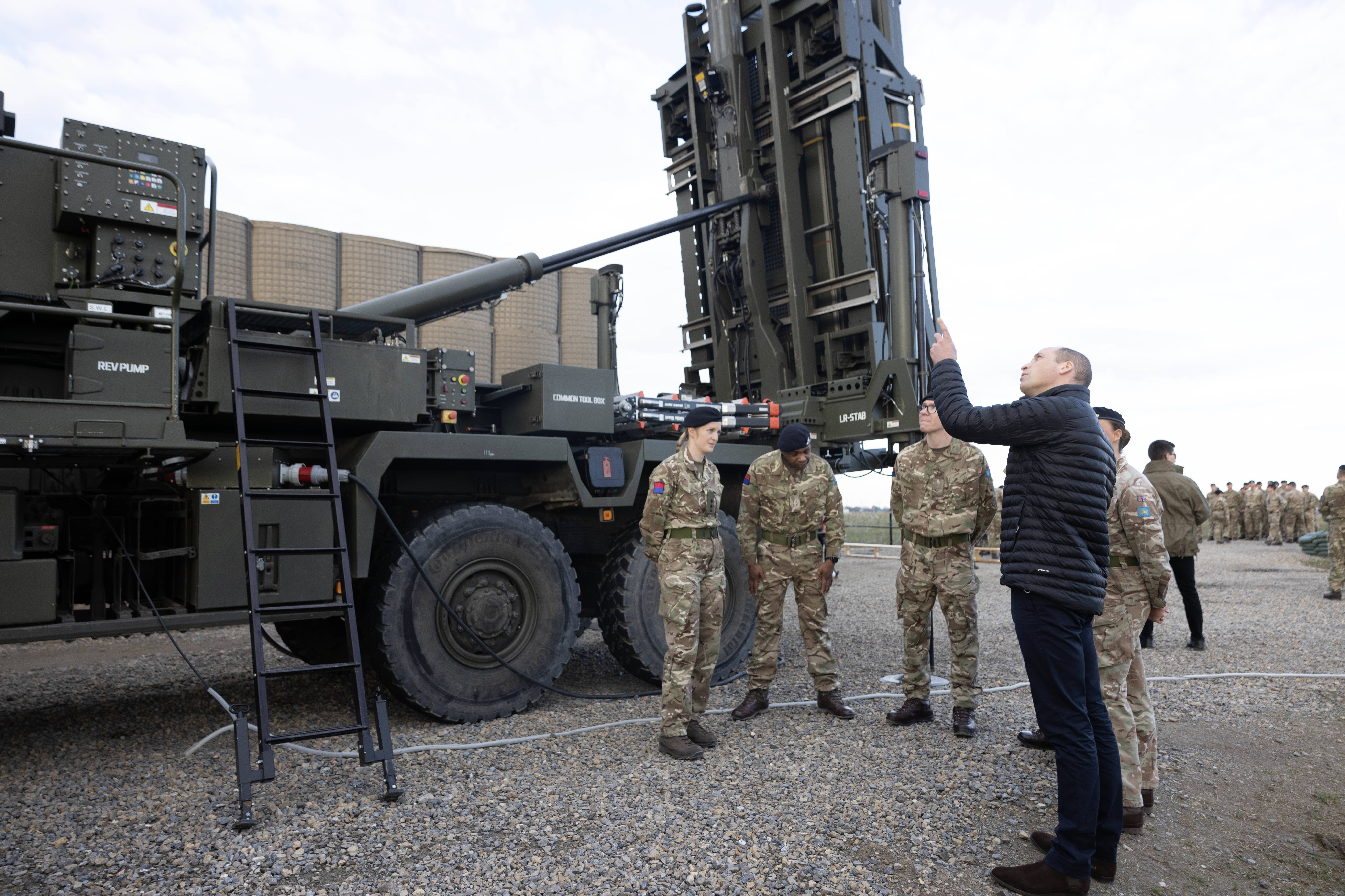 The Prince of Wales checked out the Sky Sabre system during a visit to British forces in Poland in 2023 (Daily Mirror/Ian Vogler/PA)