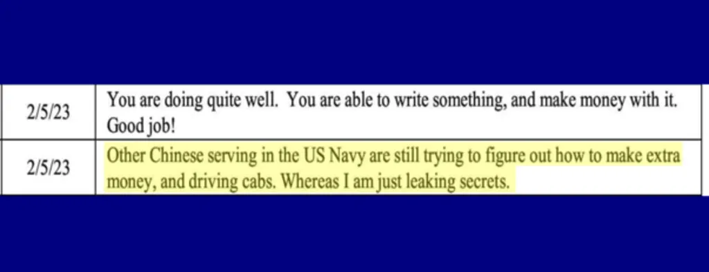 Text exchange between Jinchao Wei and his mother. Wei was arrested in August 2023 and convicted on 20 August 2025 of espionage