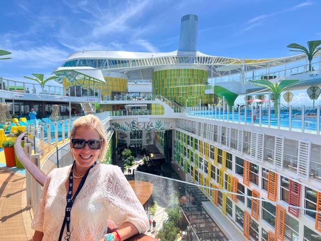 <p>Writer Julia Zaltzman aboard Royal Caribbean’s newest ship</p>