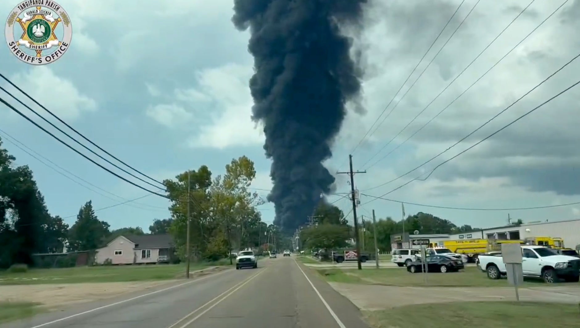 A massive explosion at a Louisiana auto supply plant has caused a huge fire and billows of black smoke to plume into the air as authorities order people to evacuate the area