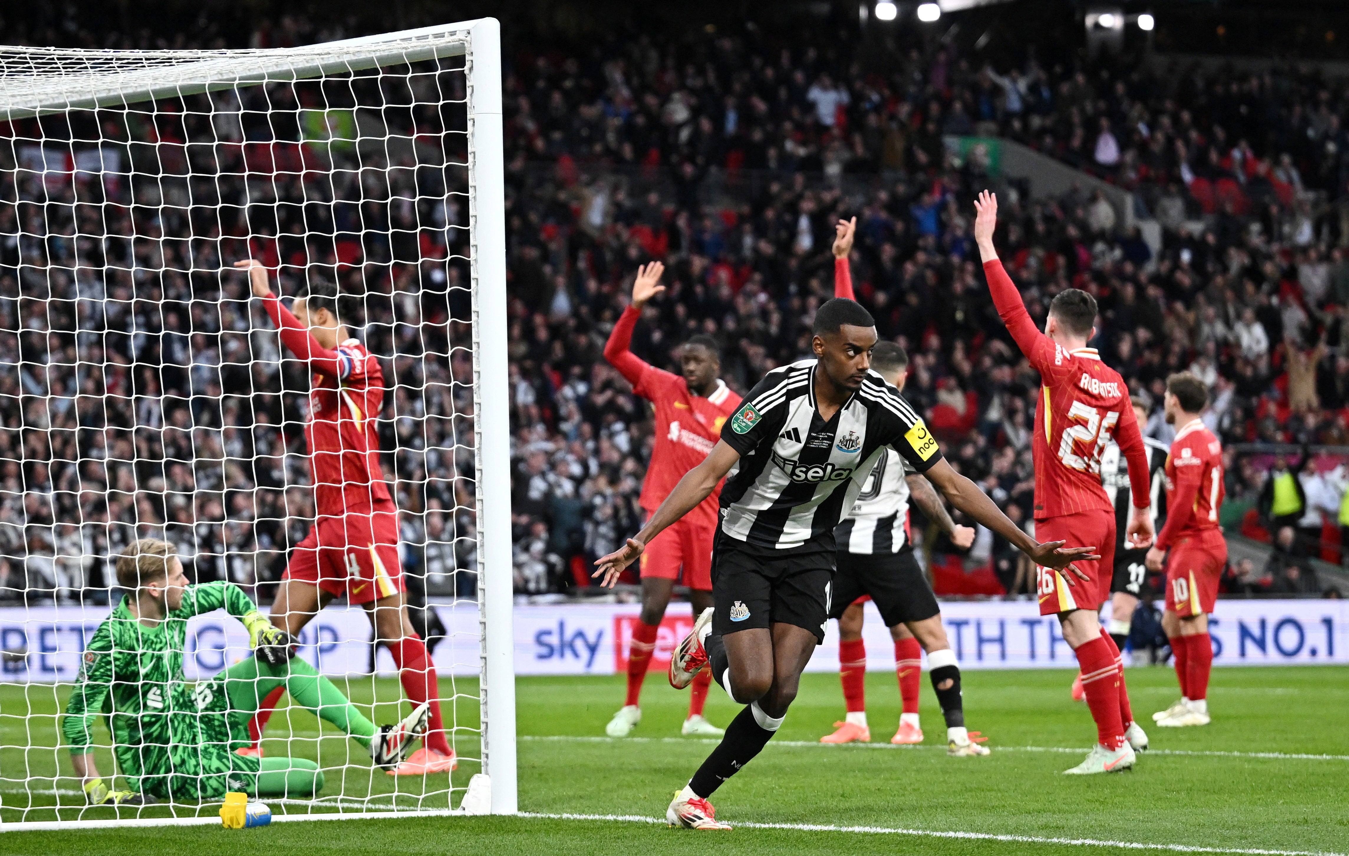 Isak scored in Newcastle’s victory over Liverpool in last season’s Carabao Cup final
