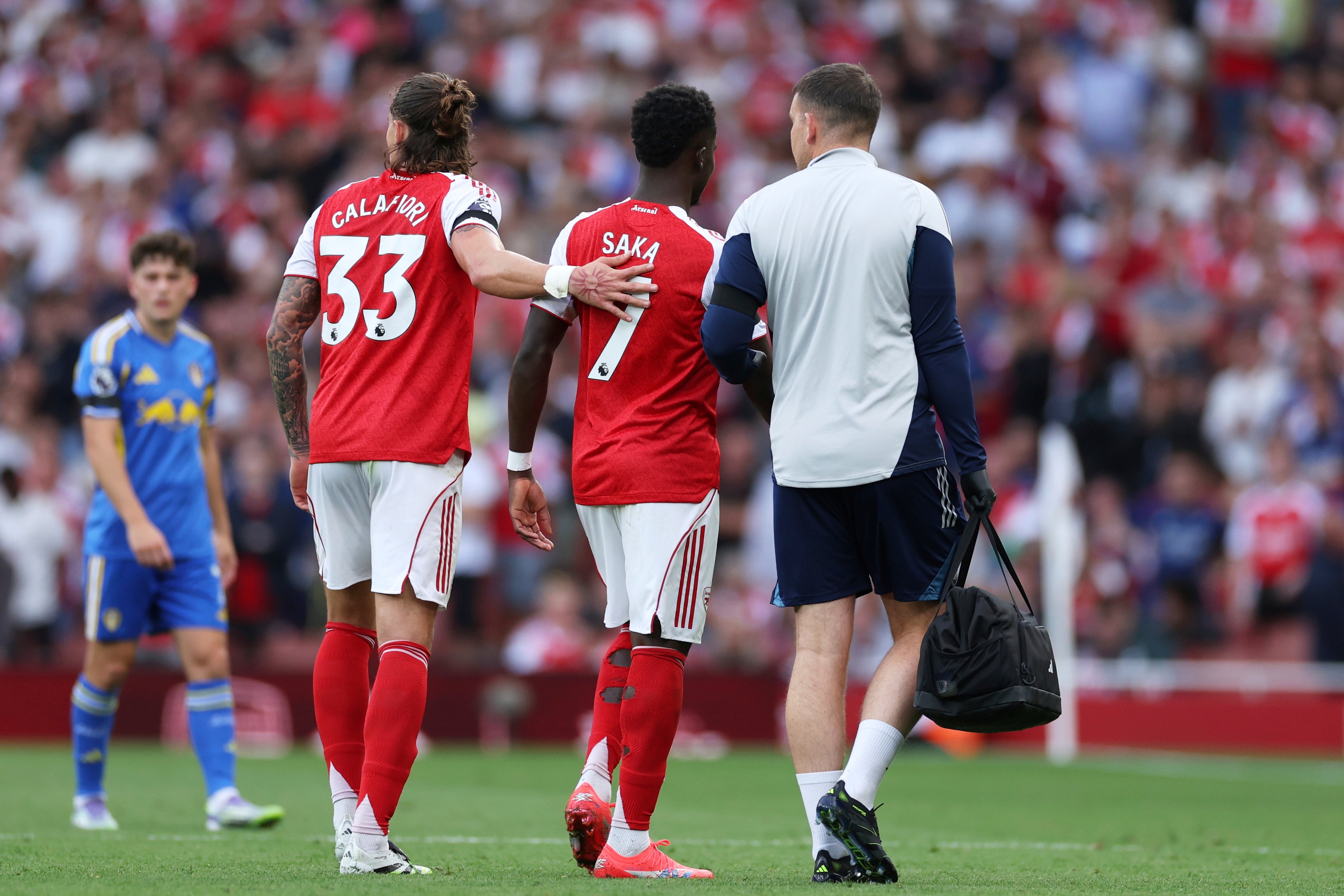 Bukayo Saka se zabalil proti Leedsu