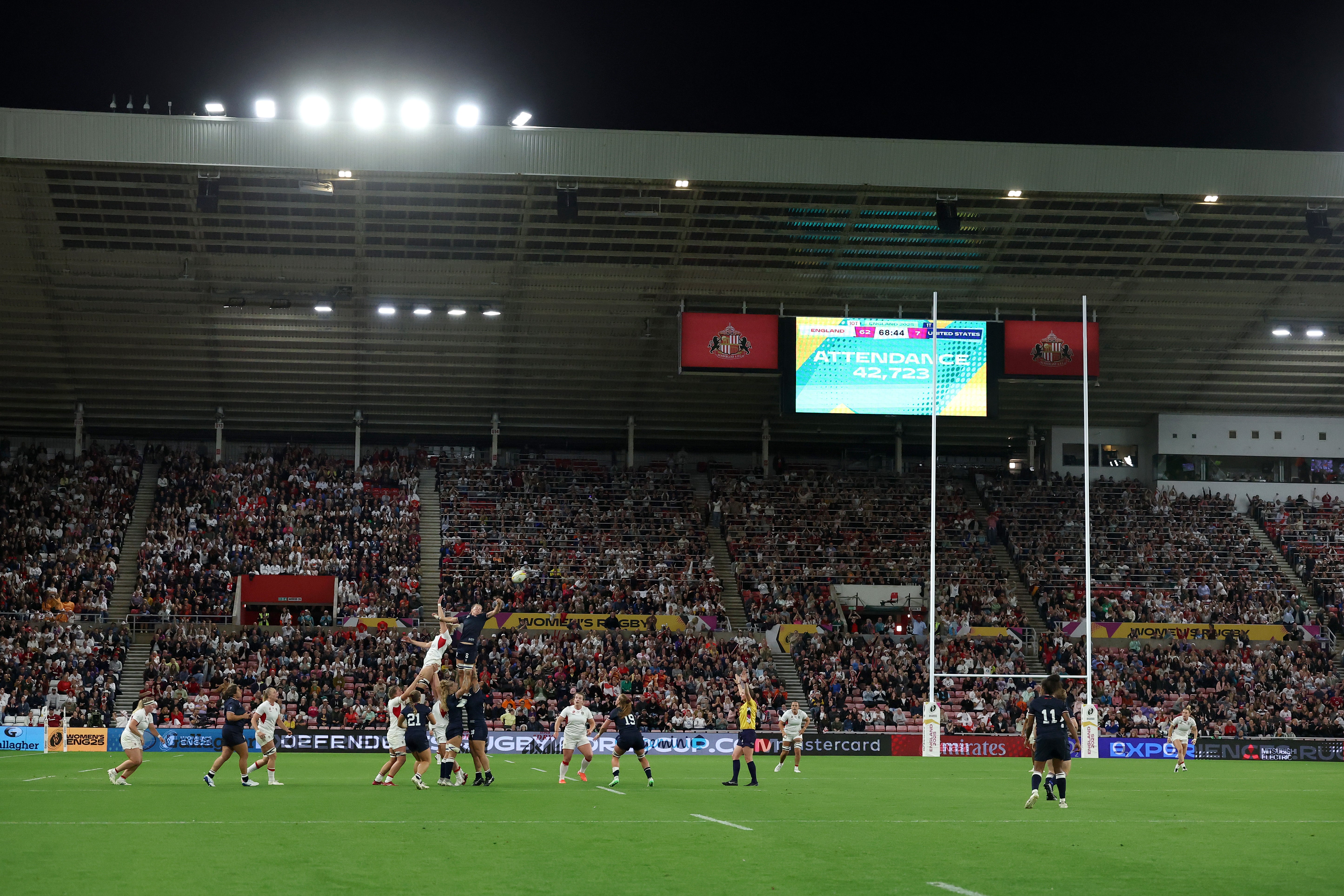 A record crowd watched England thrash the United States