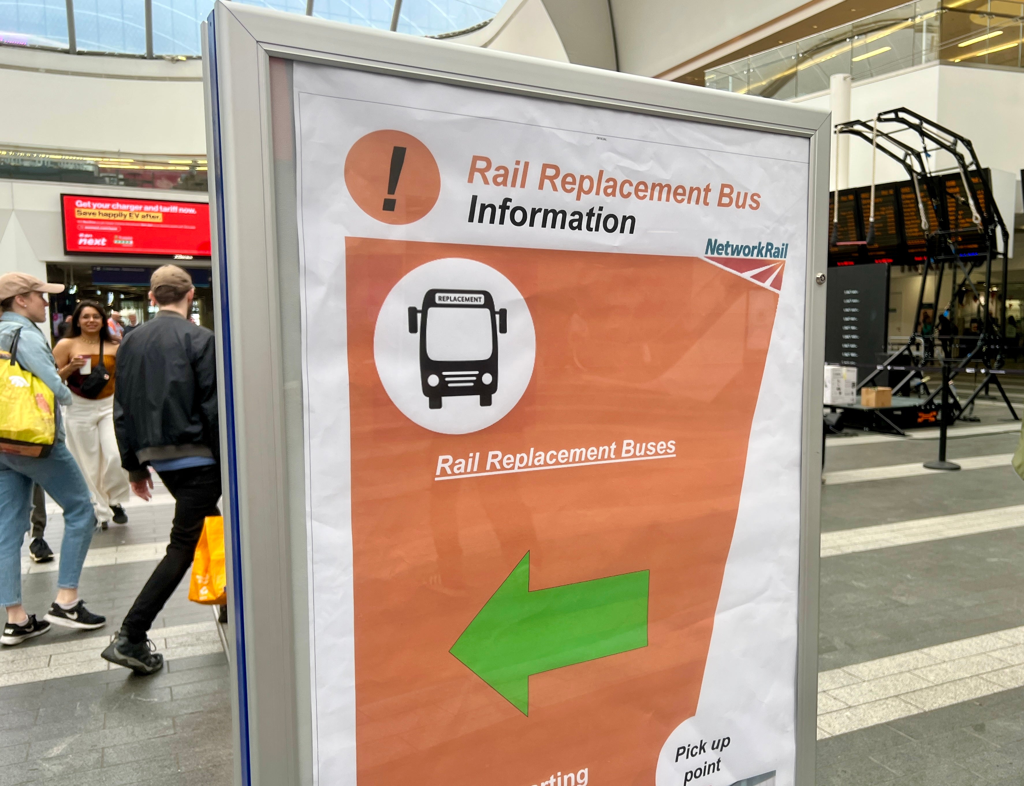 Which way now? Sign at Birmingham New Street