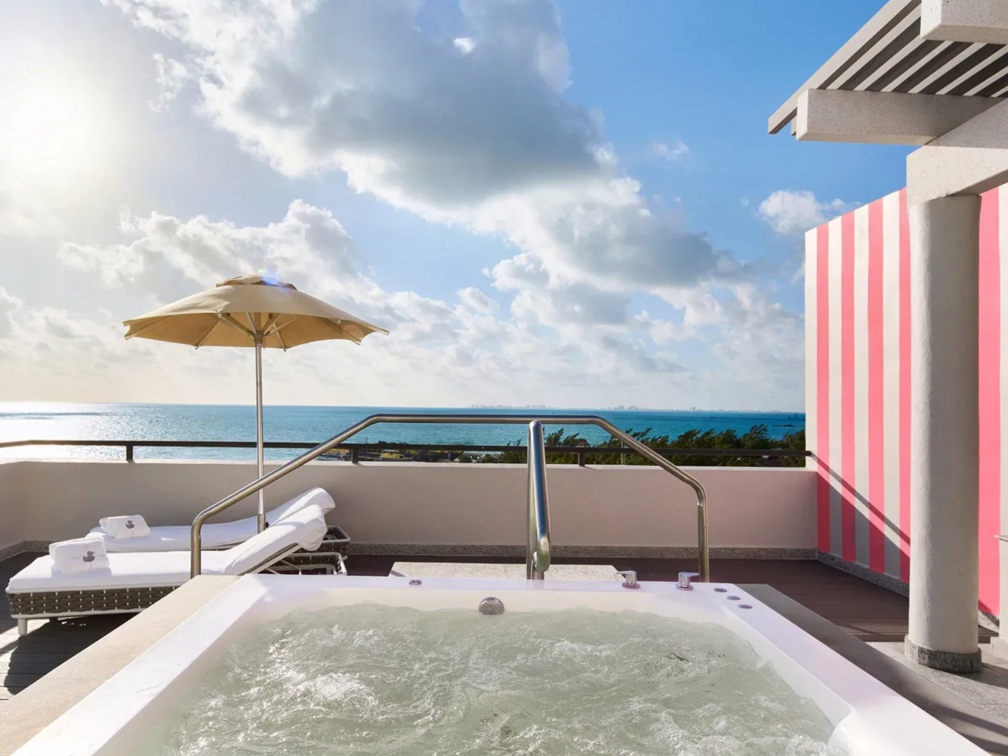 Elite level suites come with private terraces replete with hot tubs