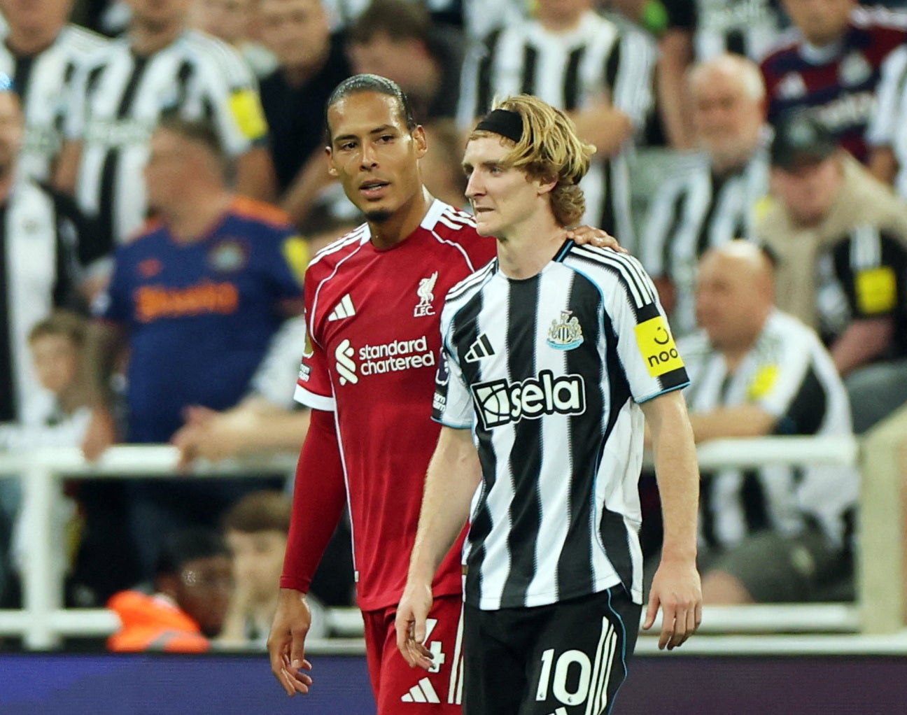 Anthony Gordon apologises for Newcastle red card that left Virgil van Dijk furious