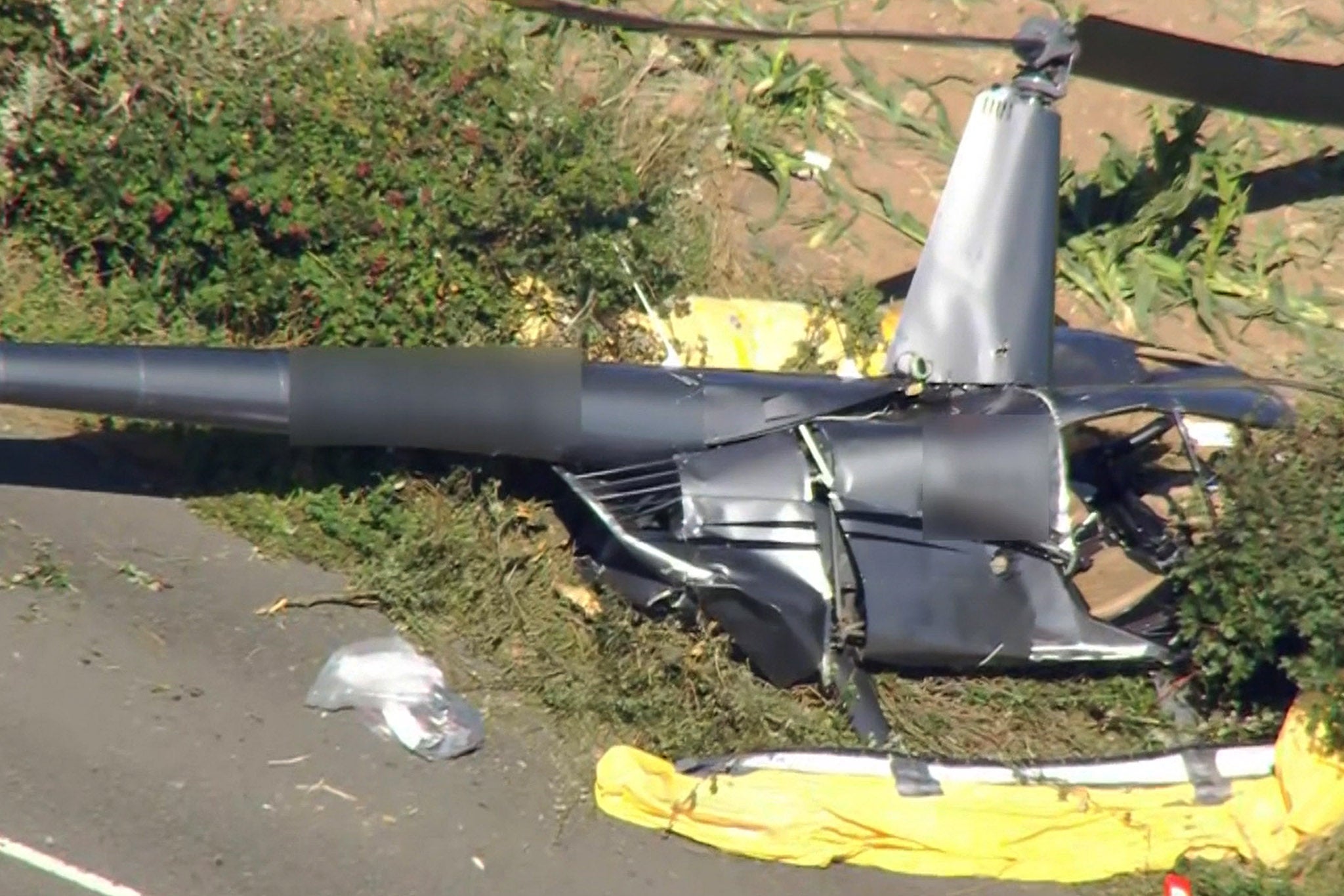 The helicopter crash site