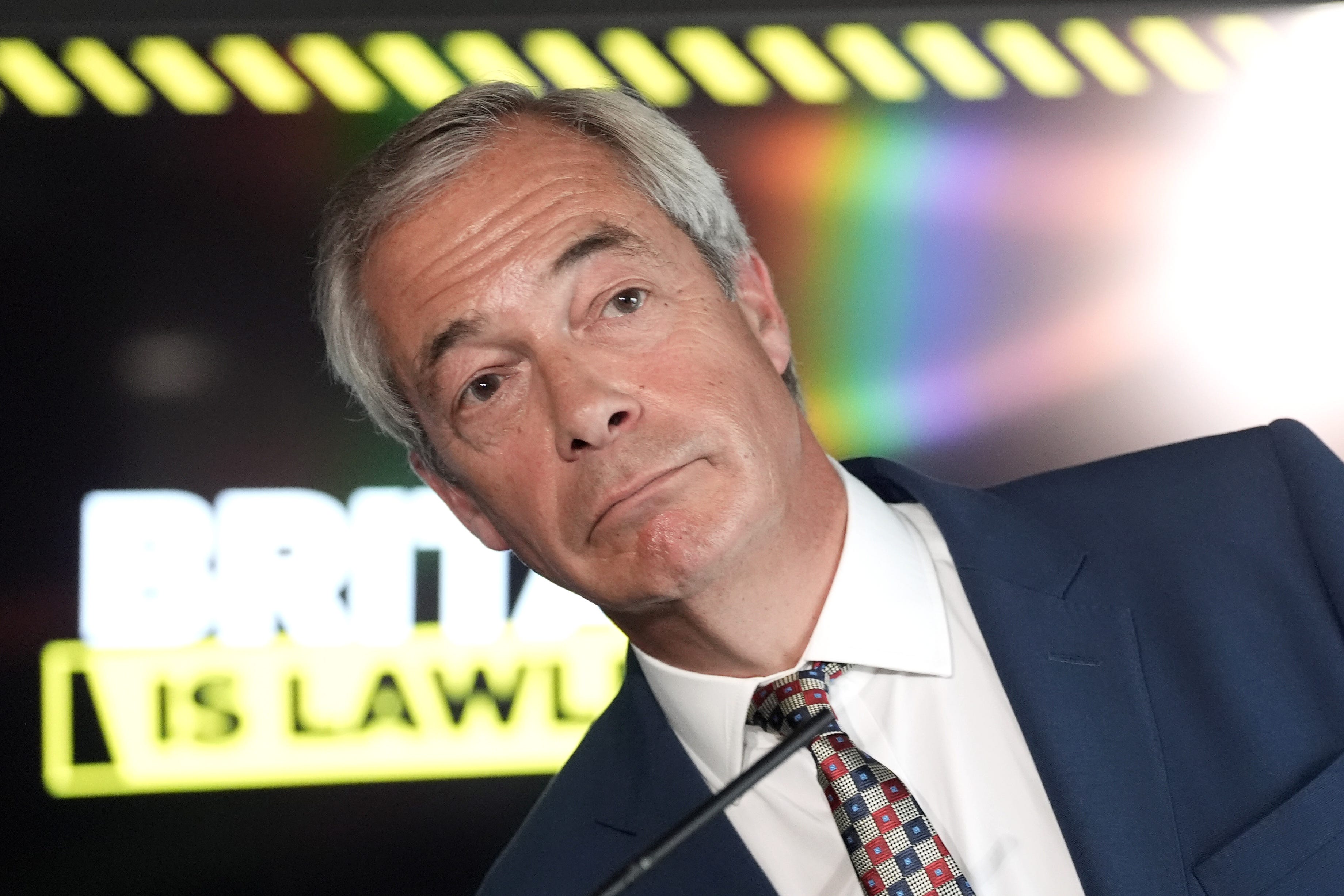 Reform party leader Nigel Farage has vowed to scrap UK human rights law (Stefan Rousseau/PA)