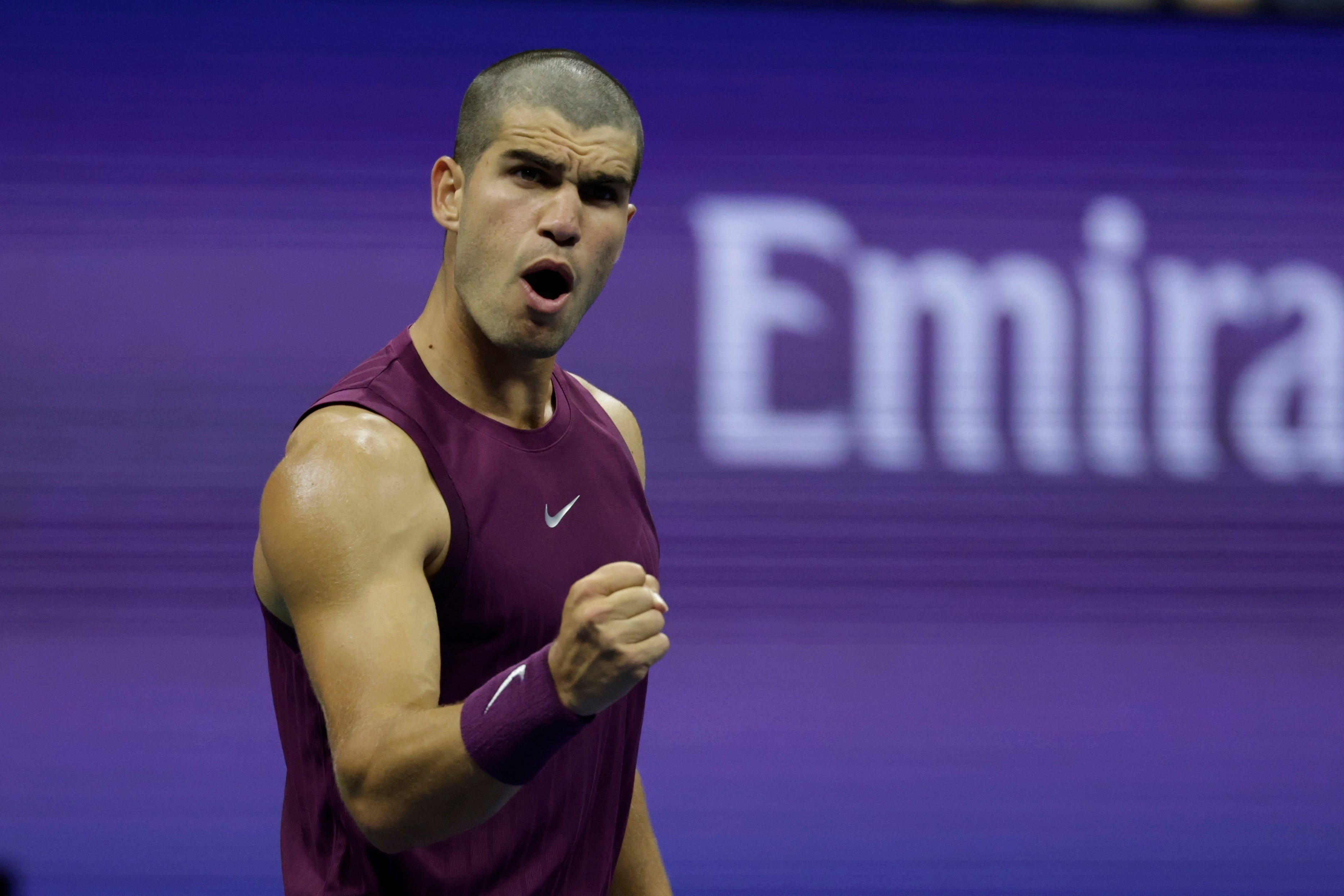 Carlos Alcaraz debuted a bold new look (Adam Hunger/AP)