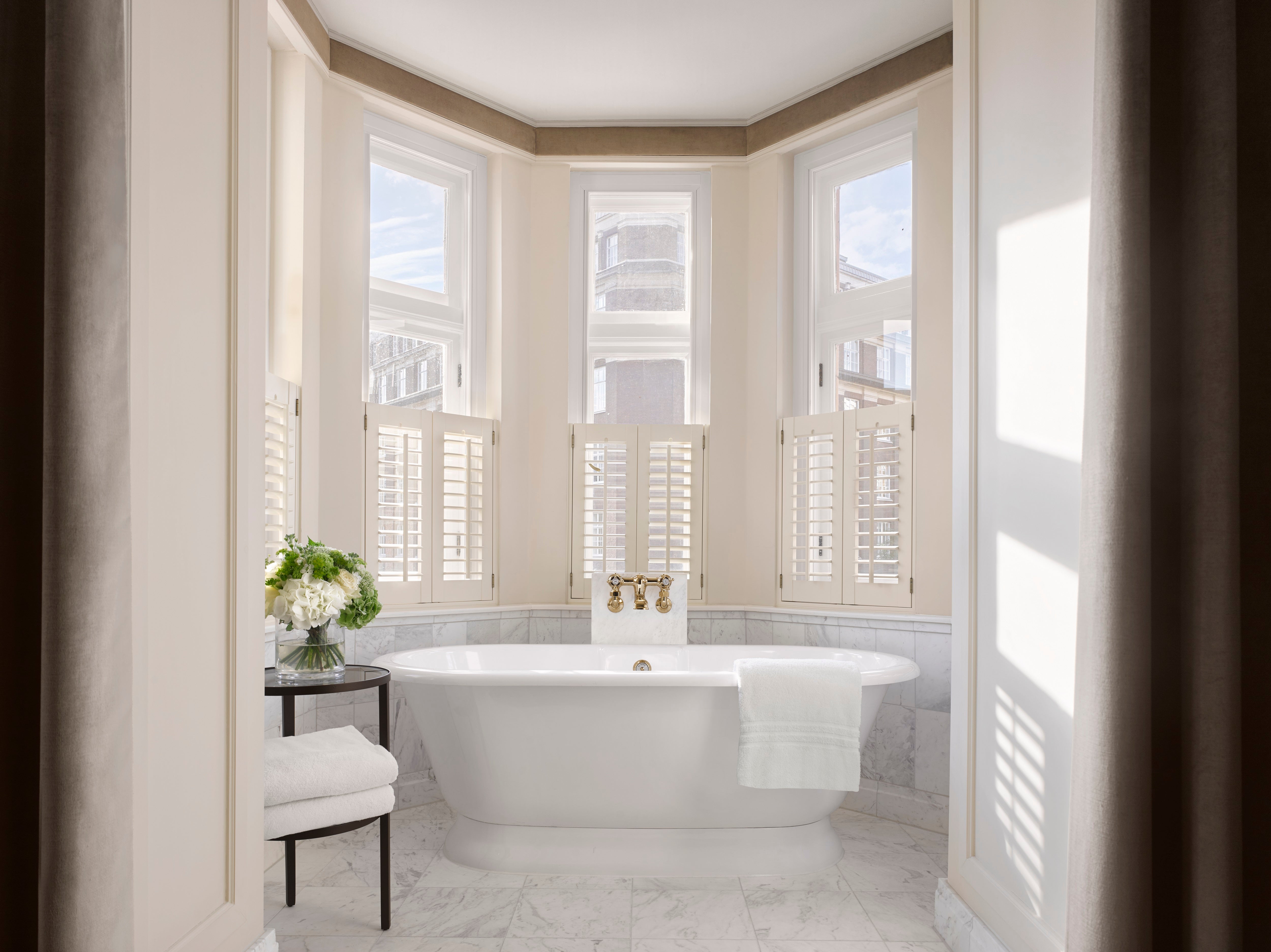 The Bloomsbury suite’s turreted bathroom makes baths that little more luxurious