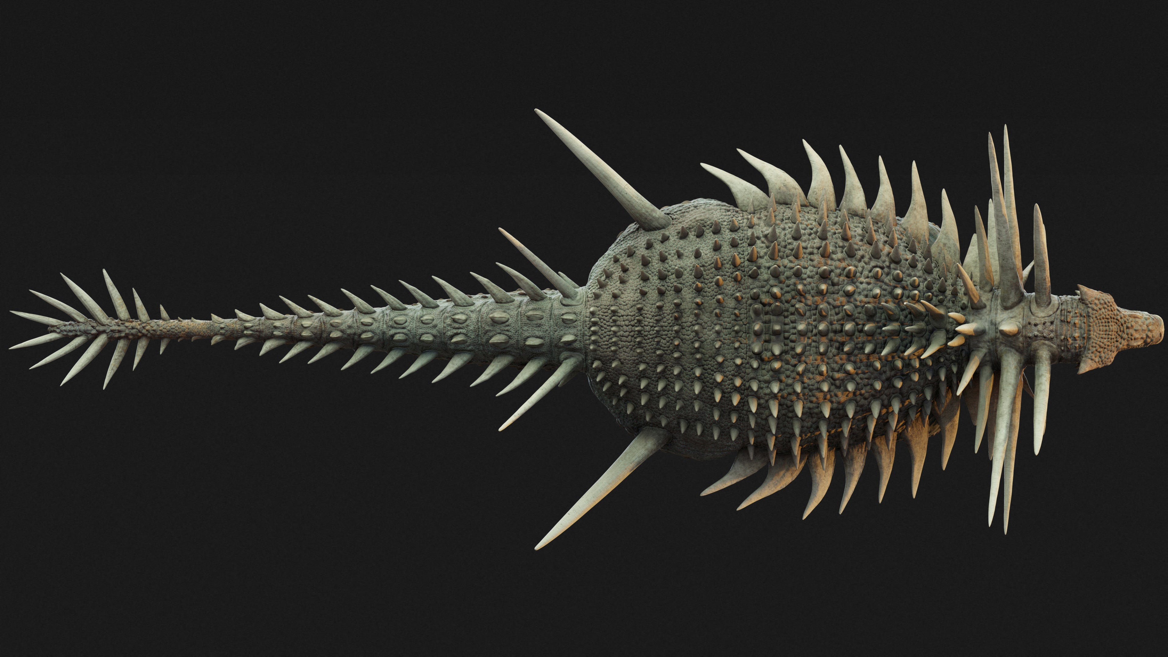 Spicomellus's extravagant armor may have served dual roles - as defense against large meat-eating dinosaurs and as display to attract mates