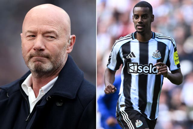 <p>Alan Shearer (left) still has hope of reconciliation with Alexander Isak</p>